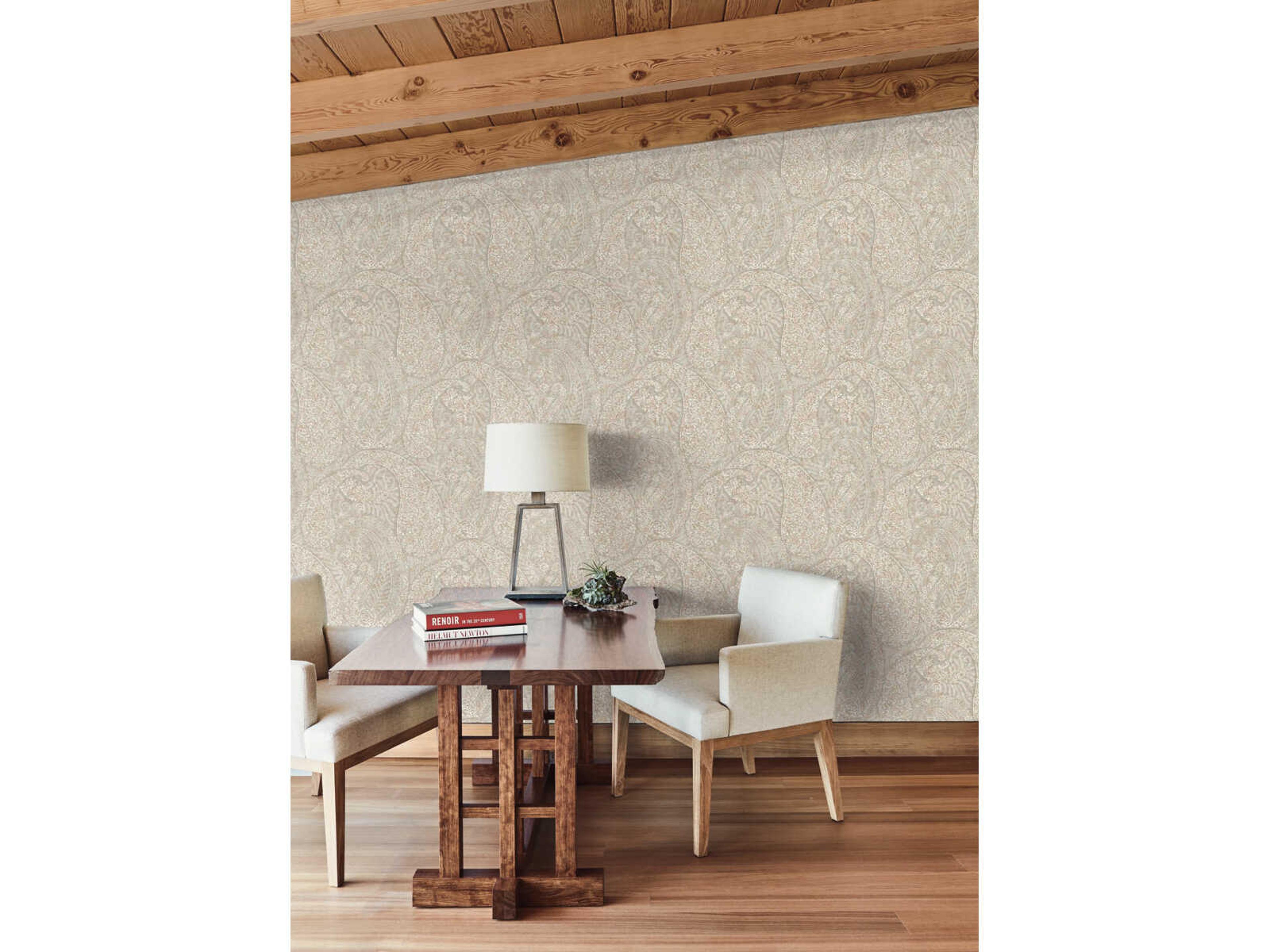 York Wallcoverings Antonina Vella Boho Luxe Pink Kashmir Dreams Paisley Wallpaper