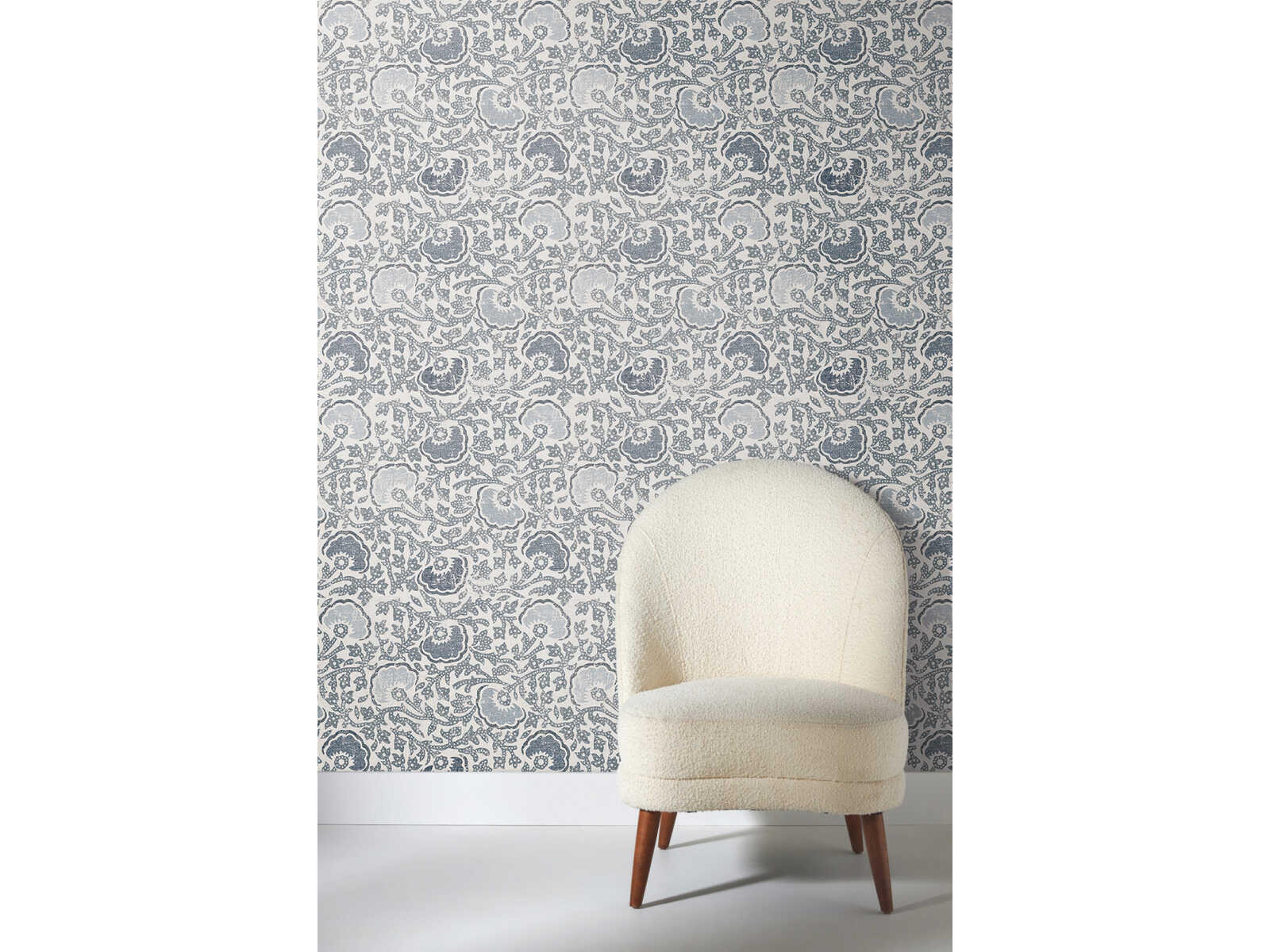 York Wallcoverings Lemieux et Cie Blue Grey Fontaine Wallpaper
