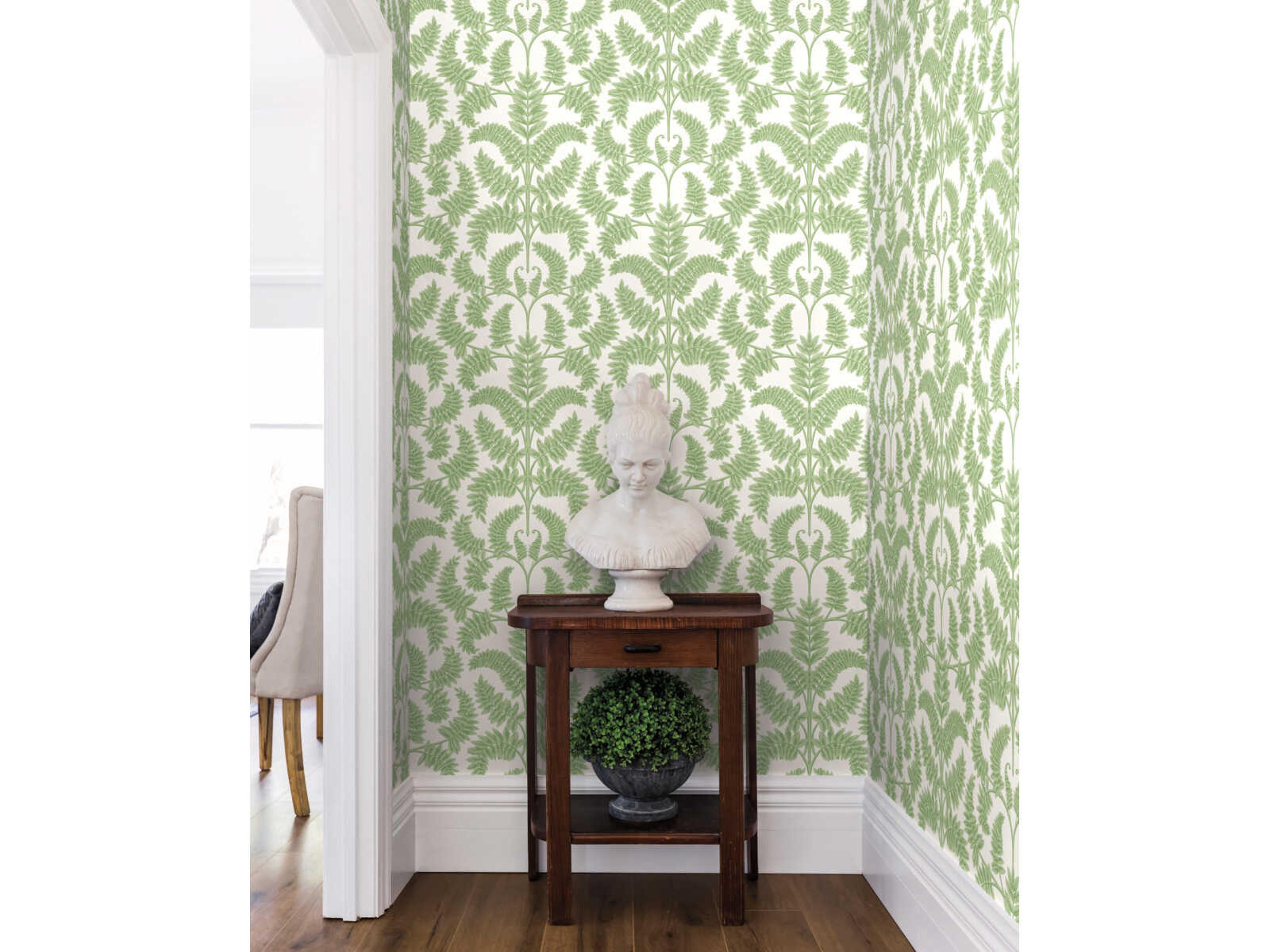 York Wallcoverings Damask Resource Library Green Royal Fern Damask Wallpaper