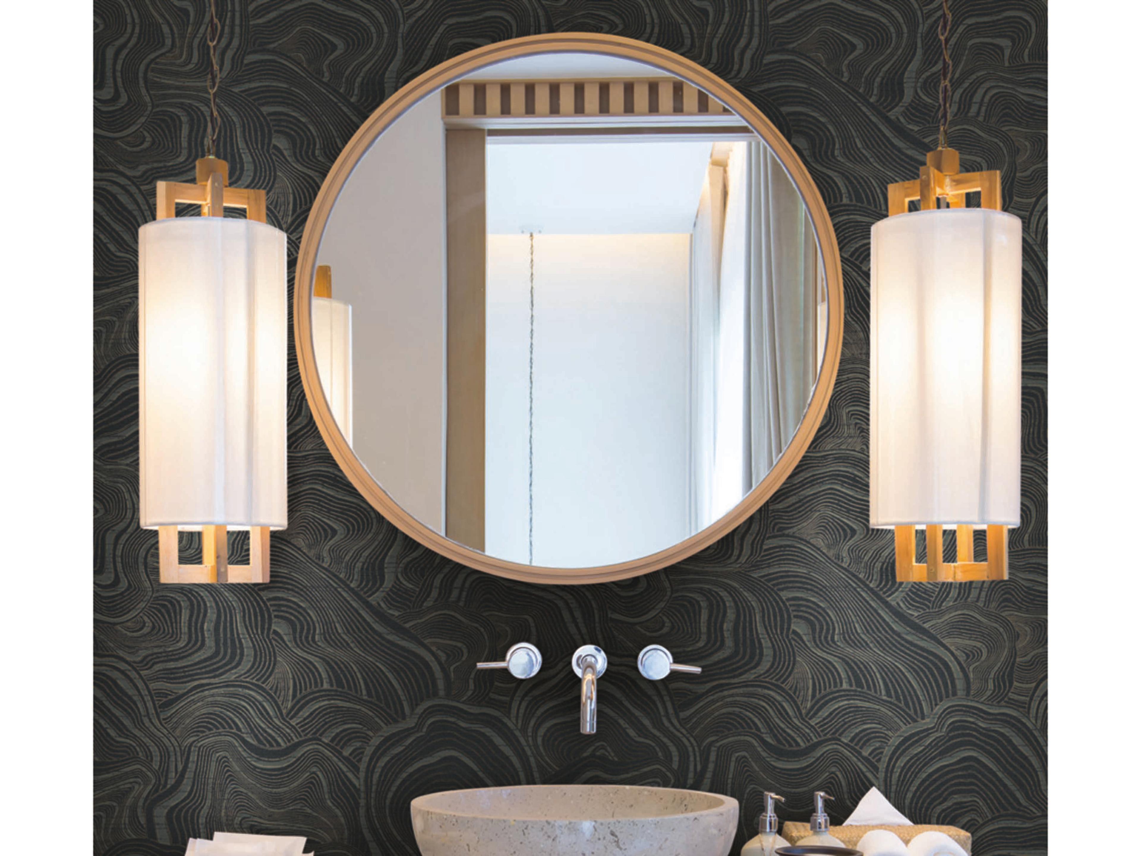 York Wallcoverings Ronald Redding 24 Karat Black Geodes Wallpaper