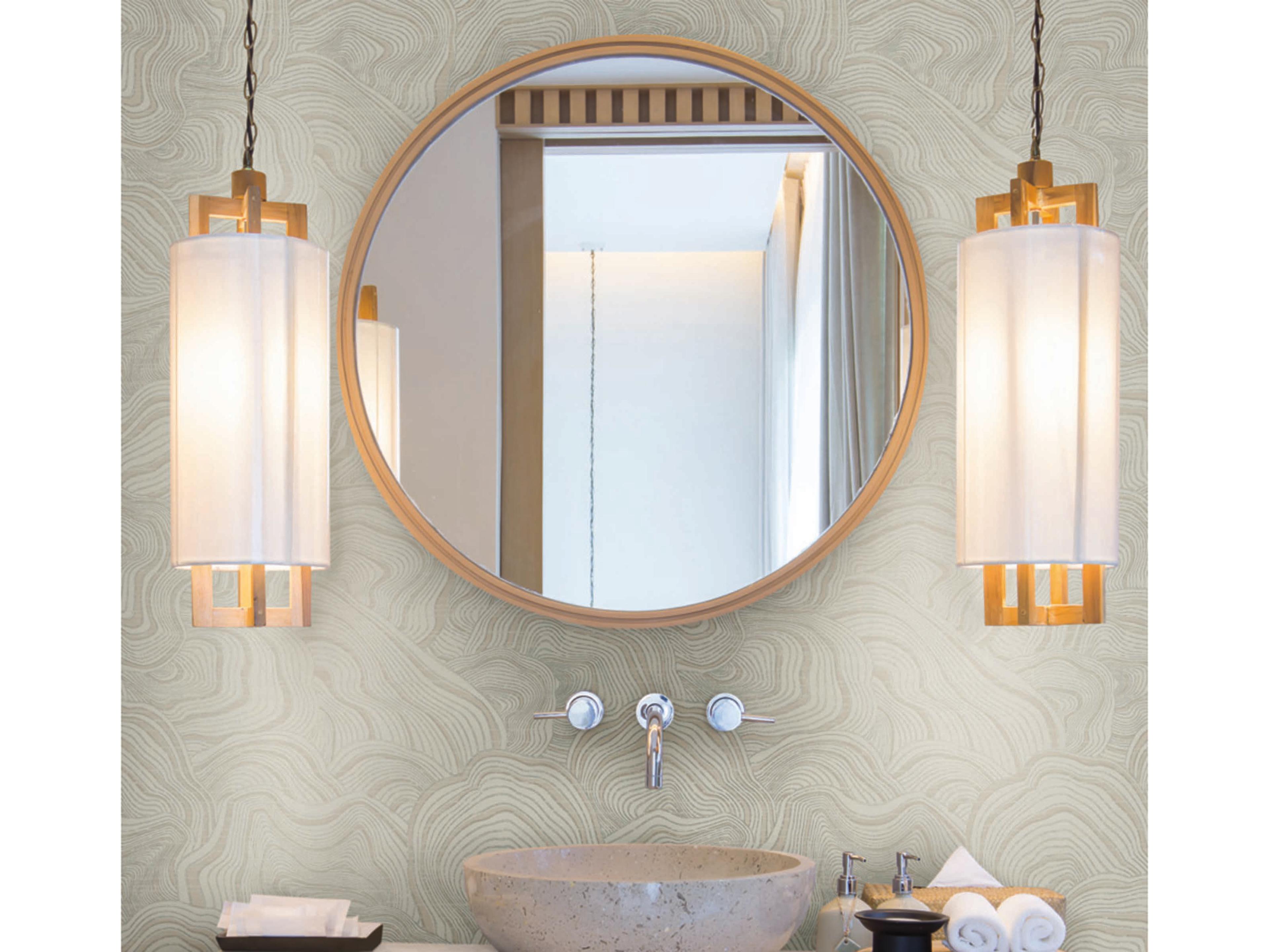 York Wallcoverings Ronald Redding 24 Karat Taupe Geodes Wallpaper