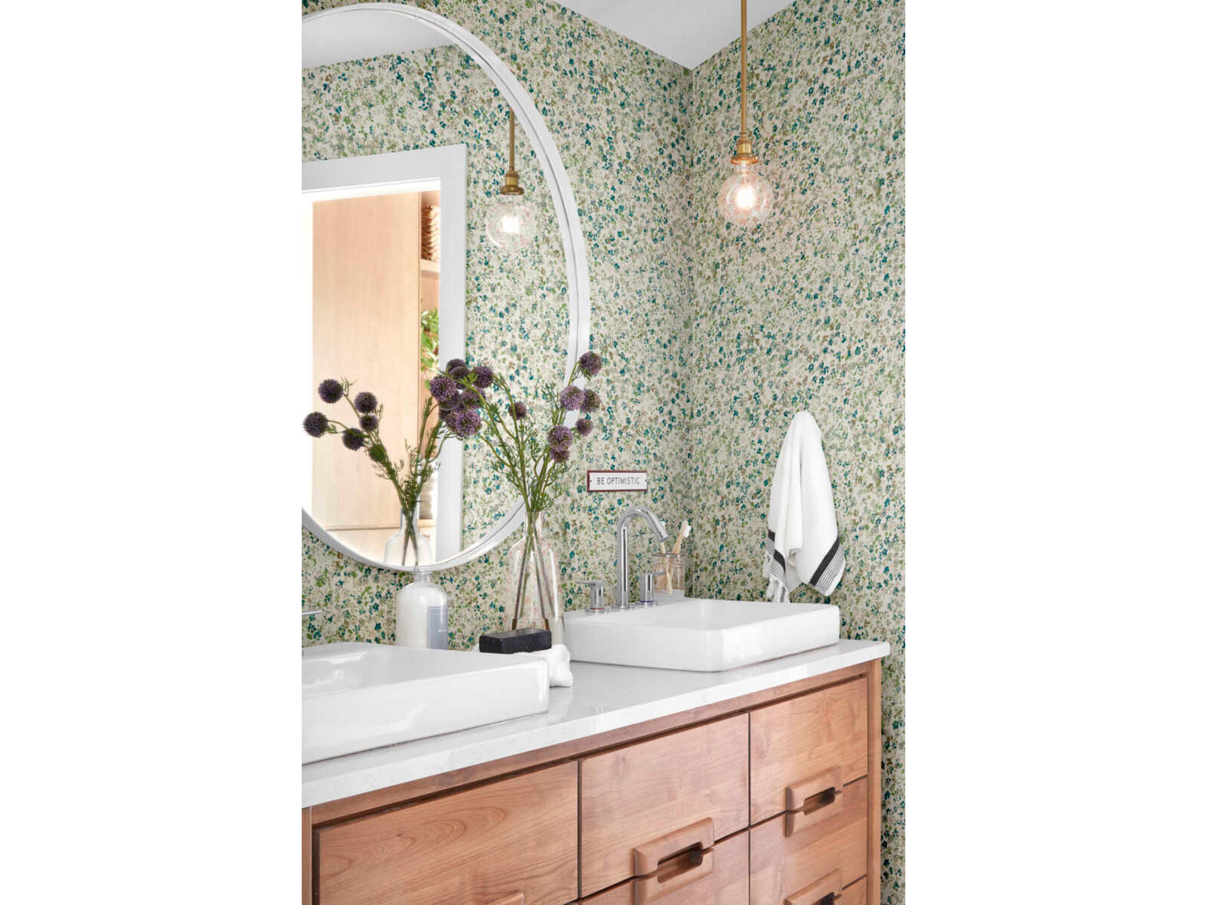 York Wallcoverings Magnolia Home Artful Prints & Patterns Green Meadow Wallpaper