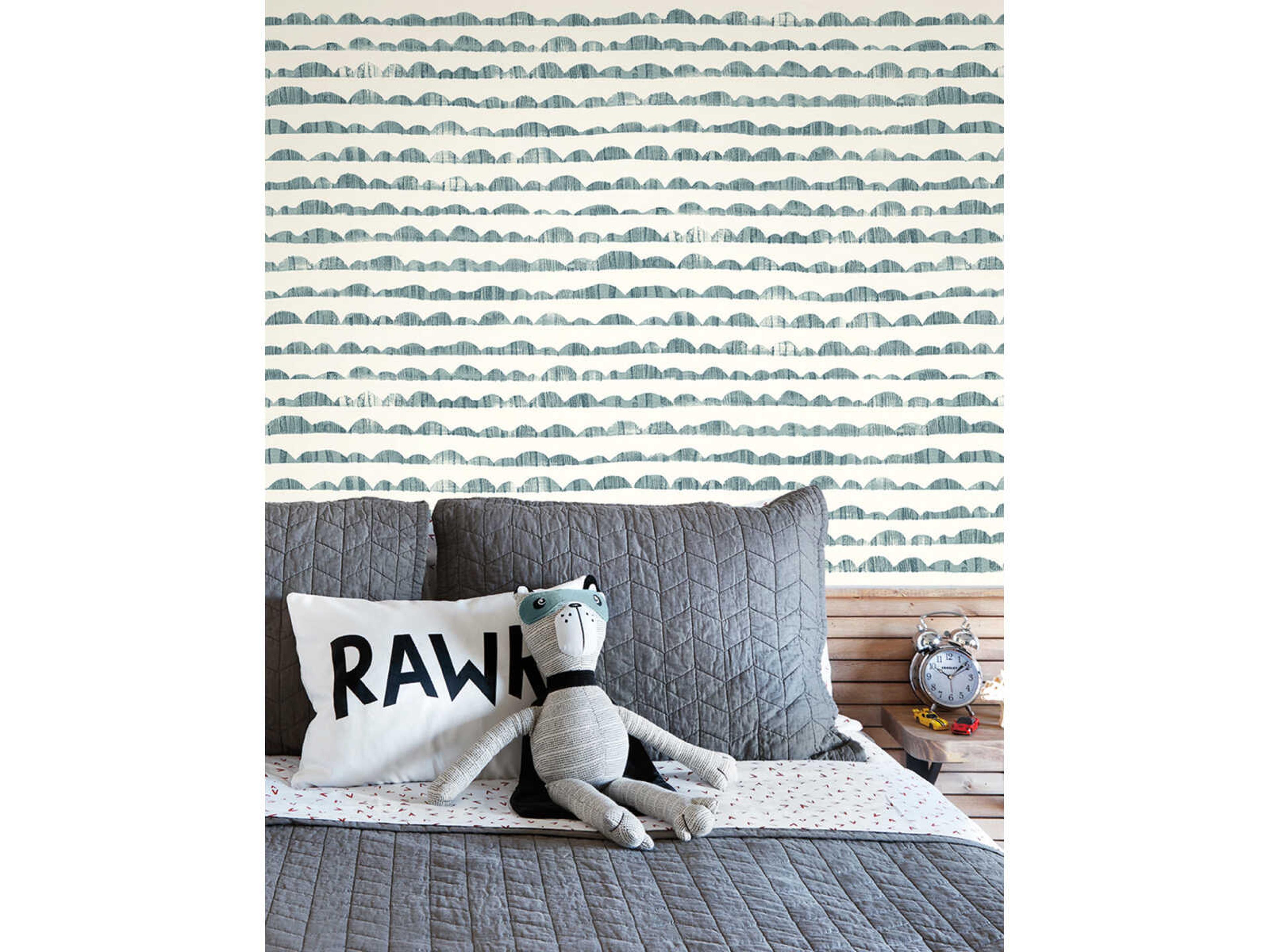 York Wallcoverings Magnolia Home Artful Prints & Patterns Blue Hill & Horizon Wallpaper