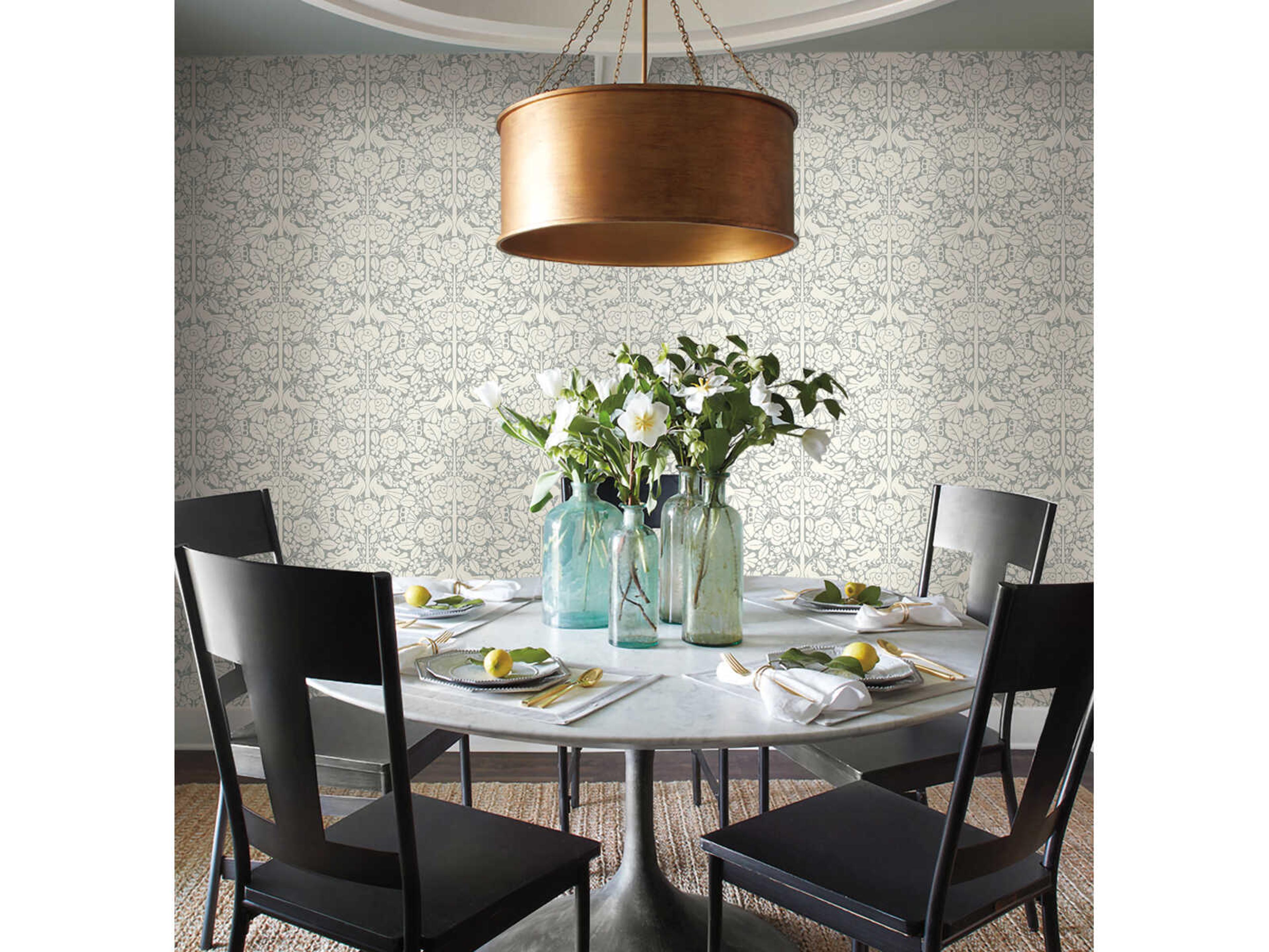 York Wallcoverings Magnolia Home Artful Prints & Patterns Blue, Grey Fairy Tales Wallpaper