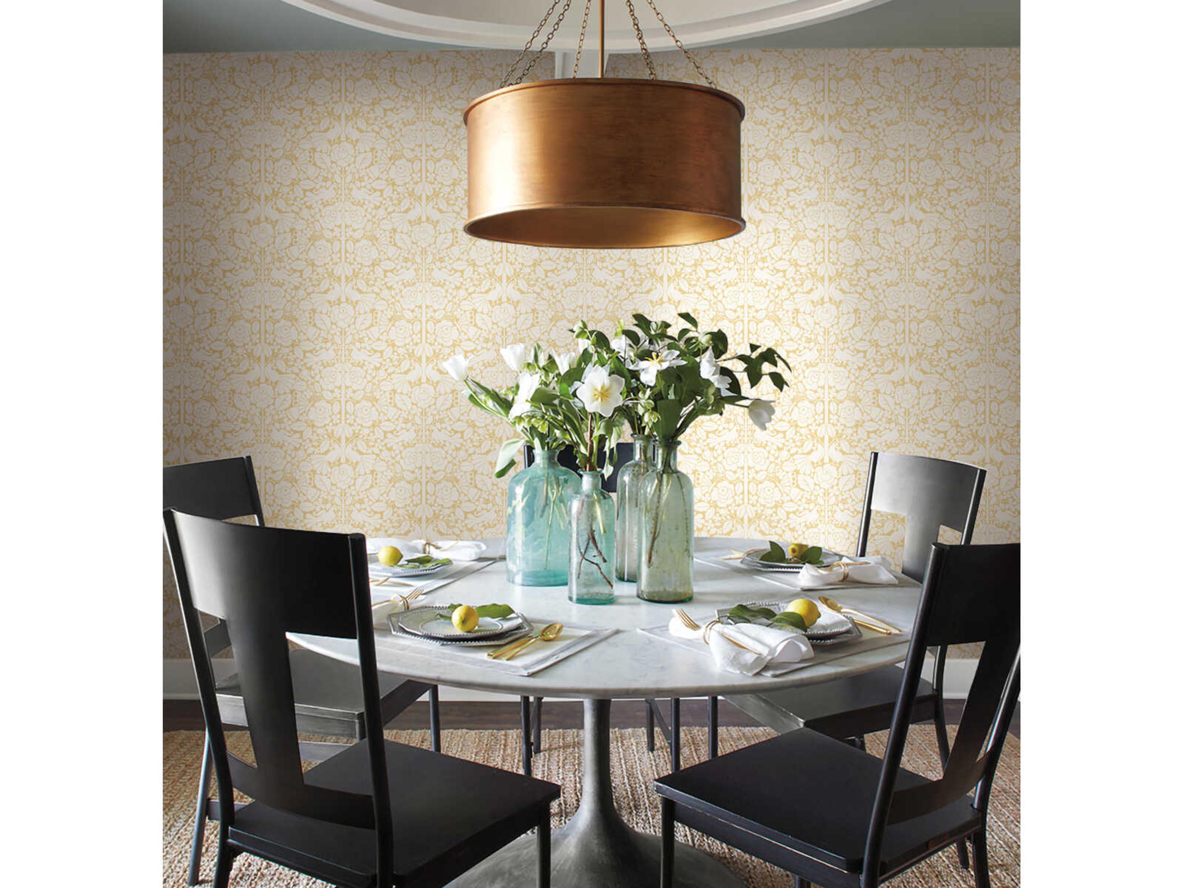 York Wallcoverings Magnolia Home Artful Prints & Patterns Yellow Fairy Tales Wallpaper