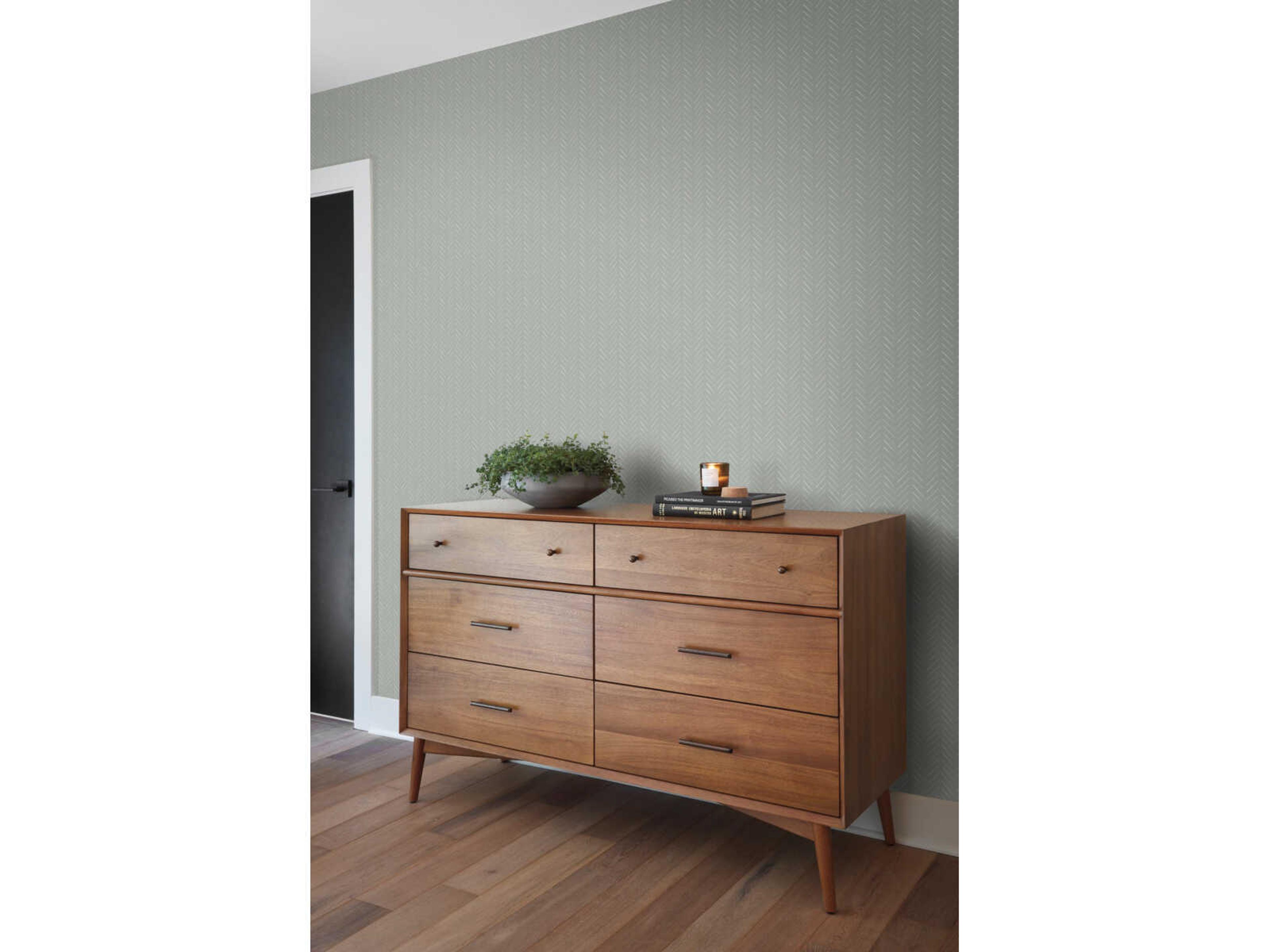 York Wallcoverings Magnolia Home Artful Prints & Patterns White / Blue, Grey Pick-Up Sticks Wallpaper