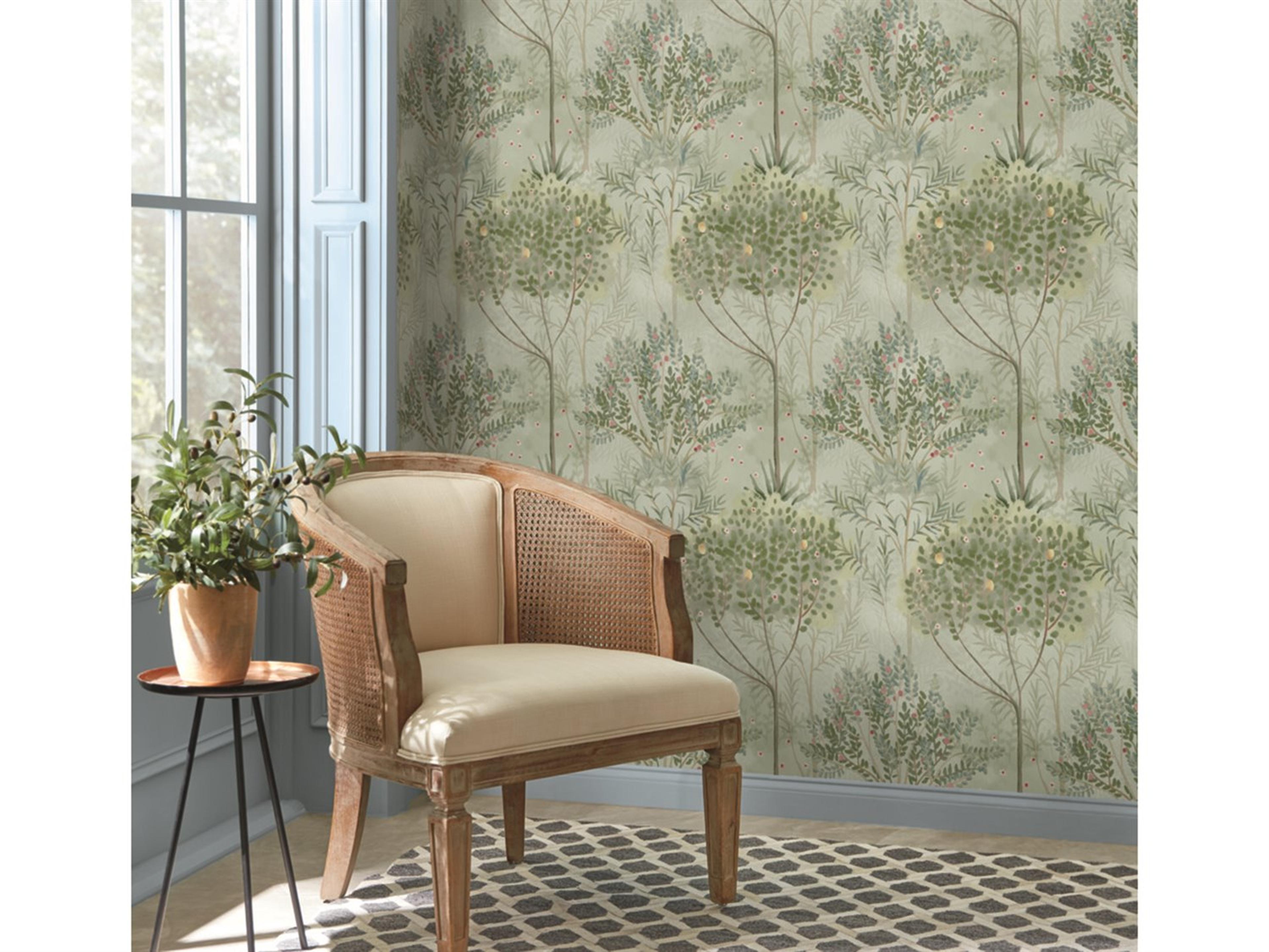York Wallcoverings Mediterranean Green Orchard Wallpaper