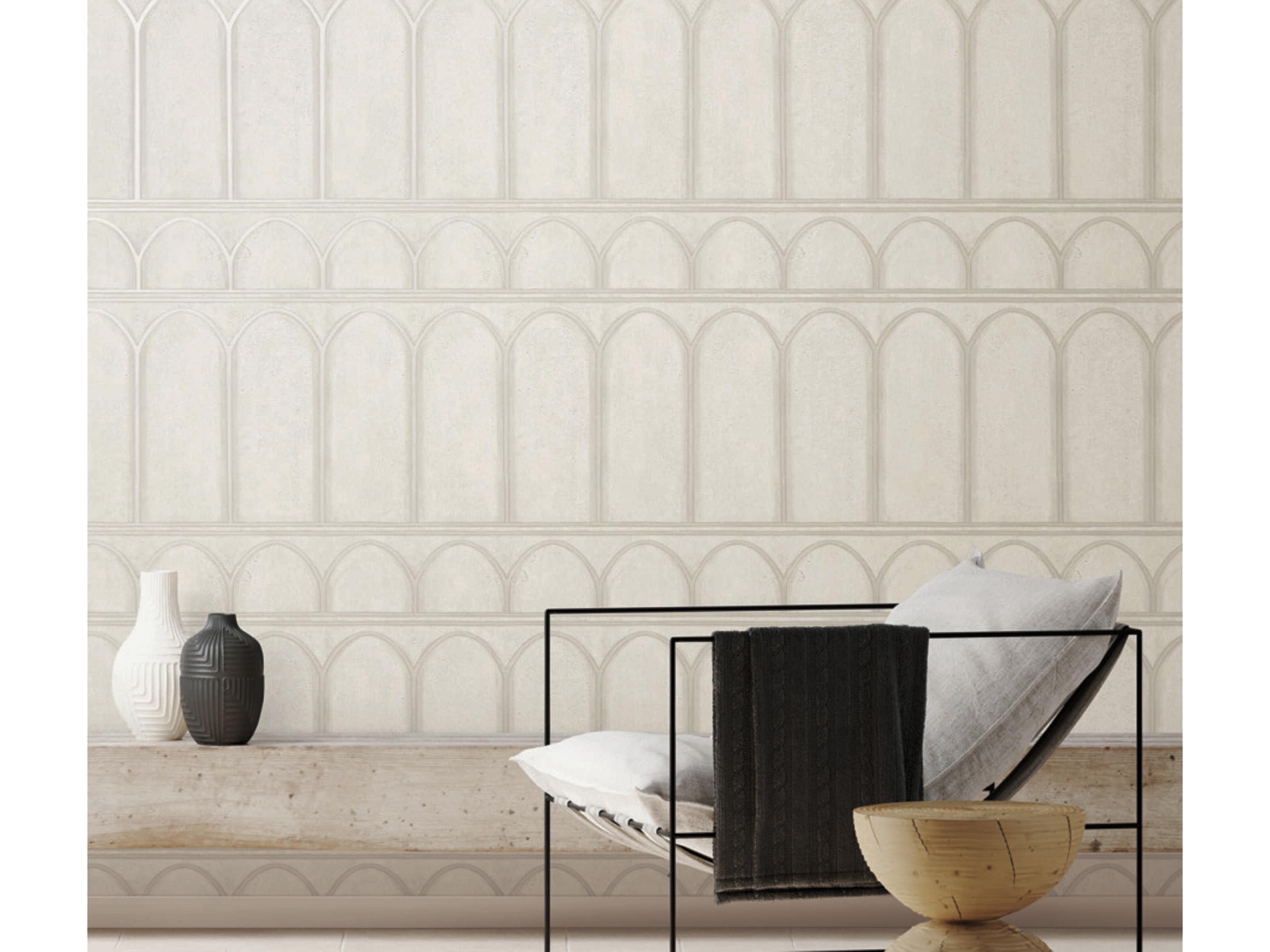 York Wallcoverings Mediterranean Beige Pearl Arches Wallpaper