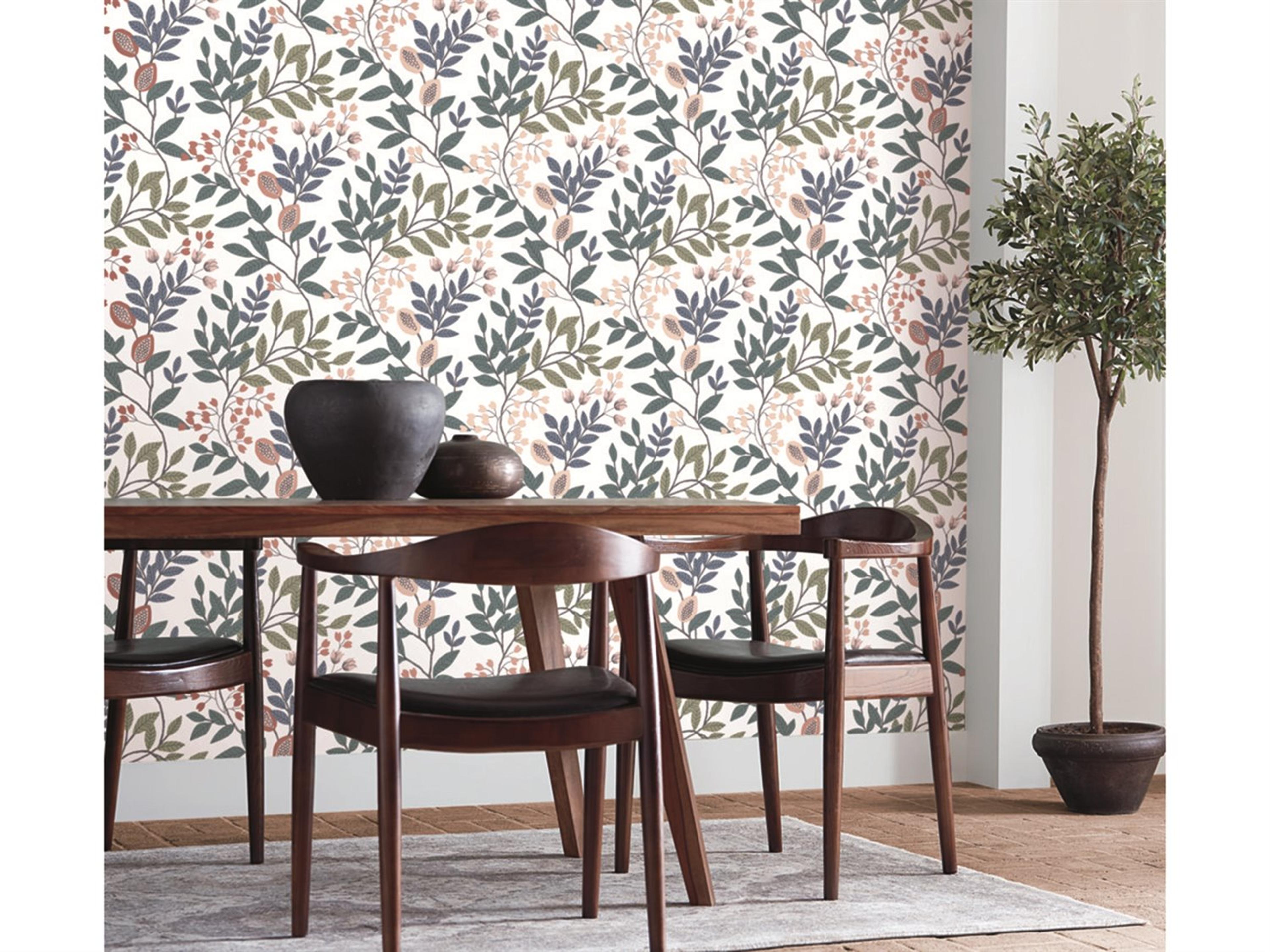 York Wallcoverings Mediterranean Pink Teal Eden Retreat Wallpaper