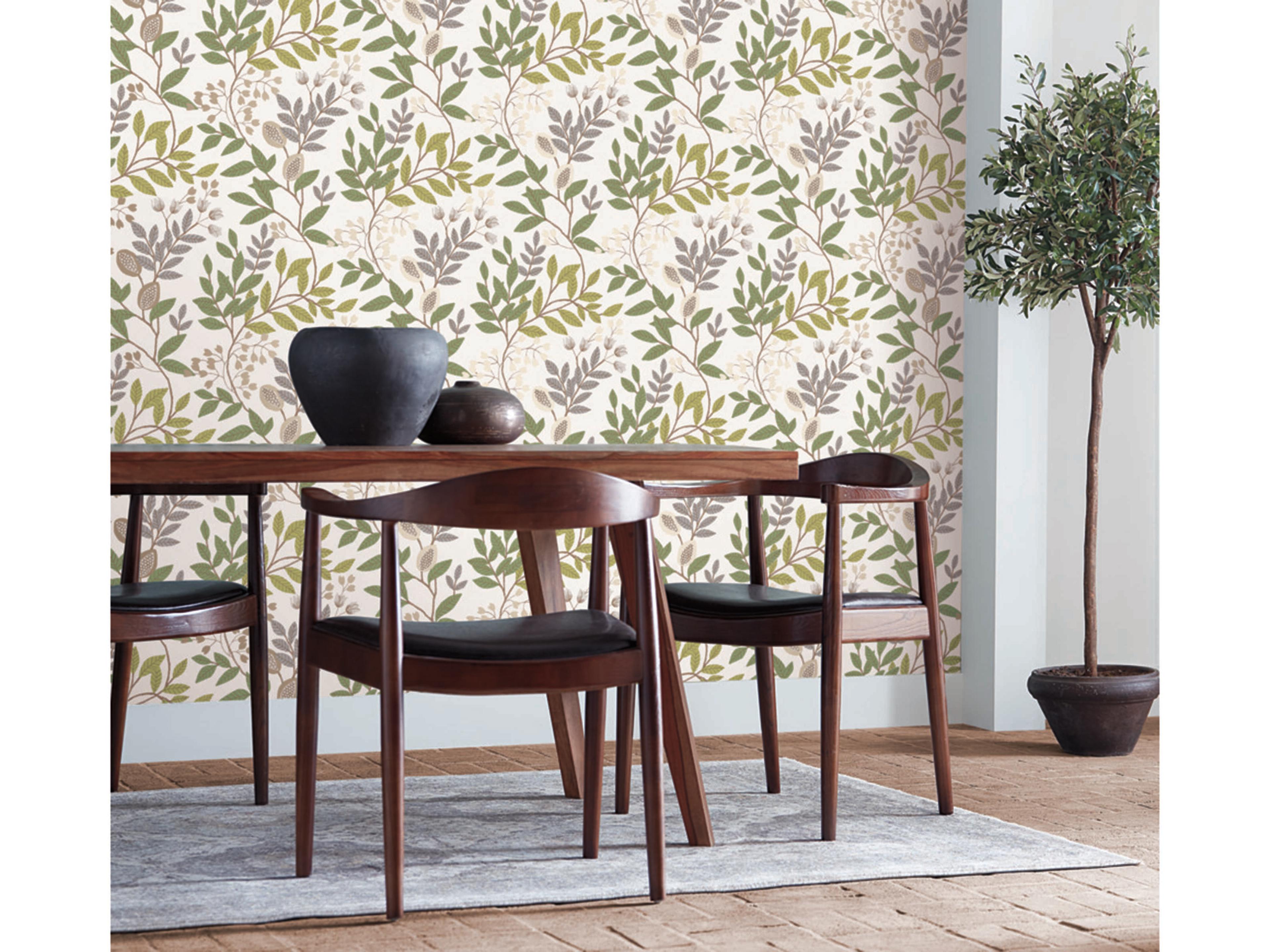 York Wallcoverings Mediterranean Beige Green Eden Retreat Wallpaper