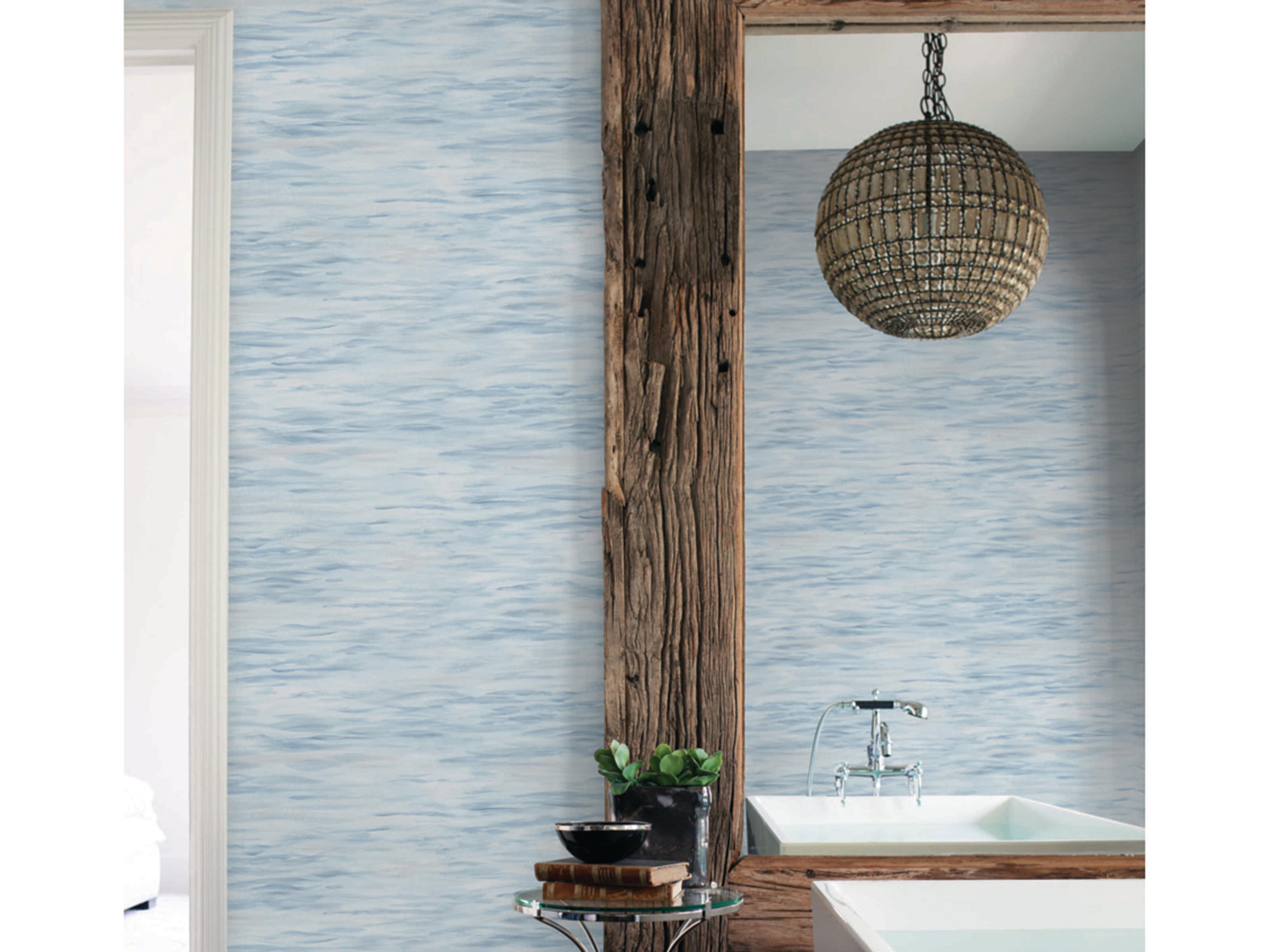 York Wallcoverings Mediterranean Blue Ripples Wallpaper