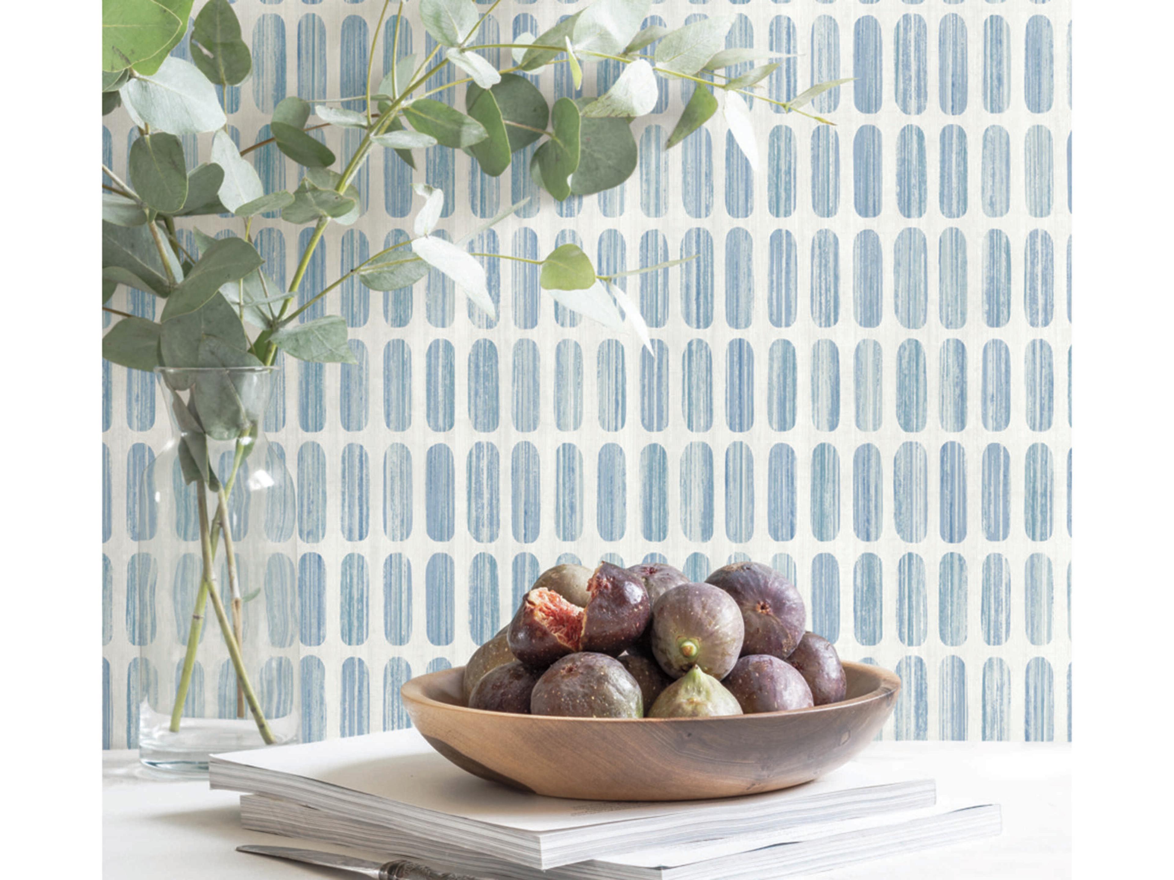 York Wallcoverings Mediterranean Blue Petite Pergola Wallpaper