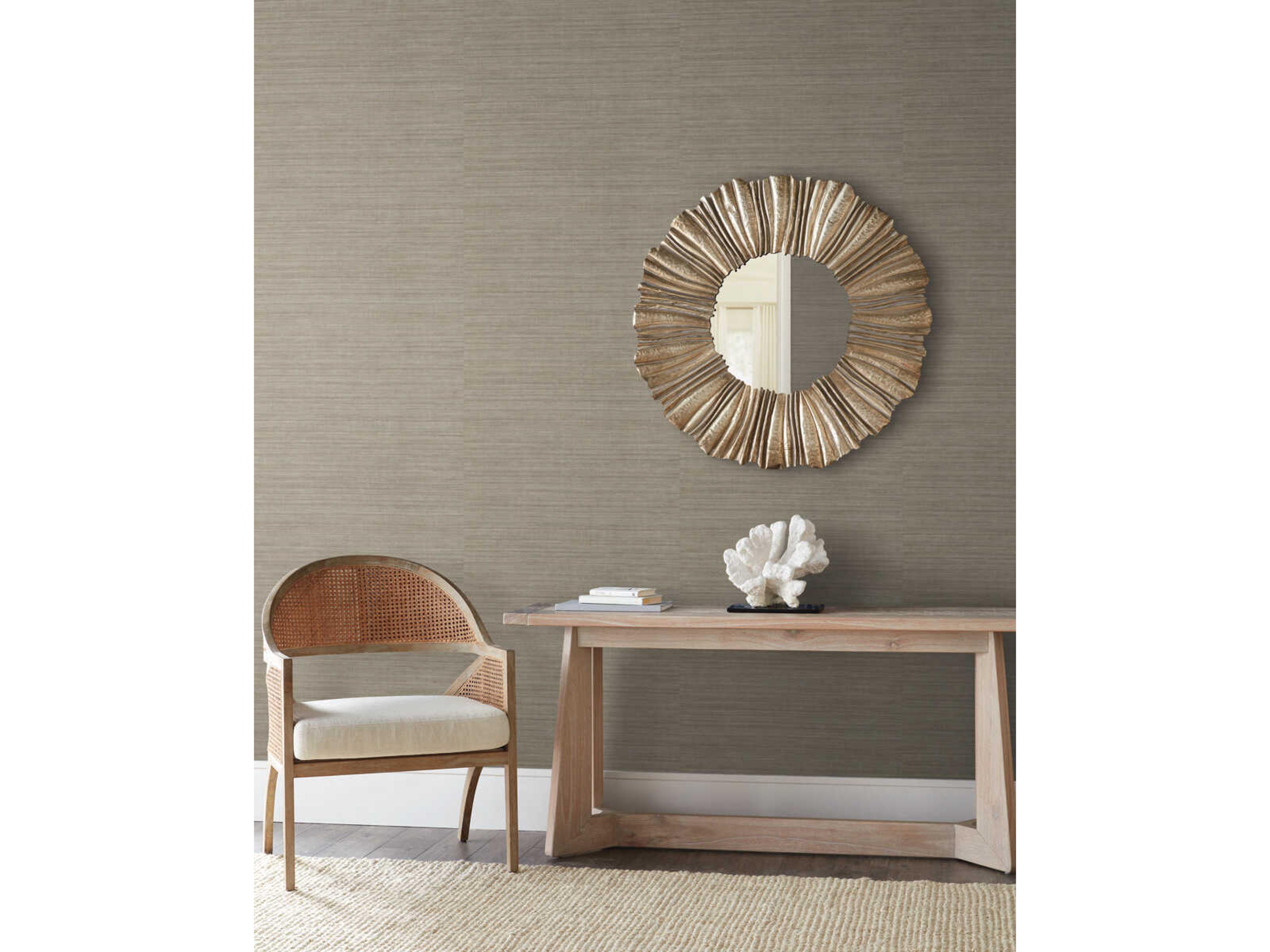 York Wallcoverings Natural Digest Brown Tasar Silk Wallpaper