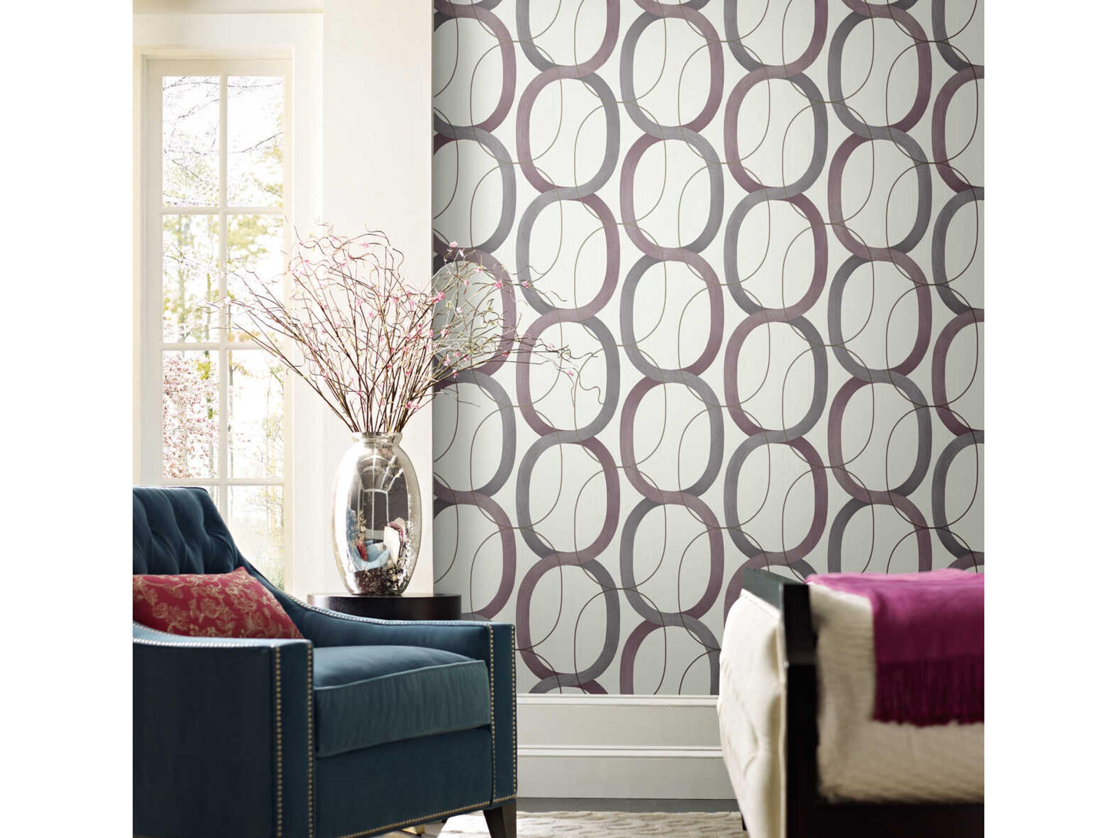 York Wallcoverings Modern Nature 2nd Edition Plum Interlock Wallpaper