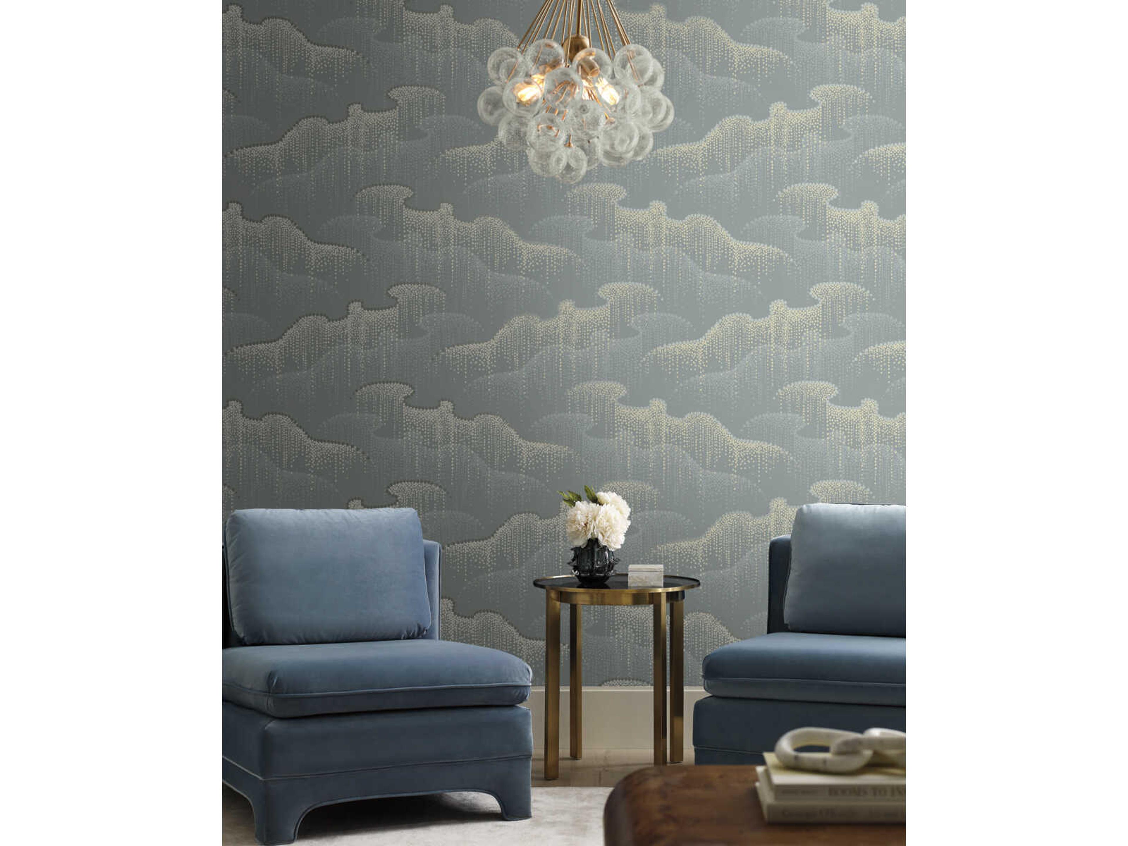 York Wallcoverings Modern Nature 2nd Edition Grey Moonlight Pearls Wallpaper