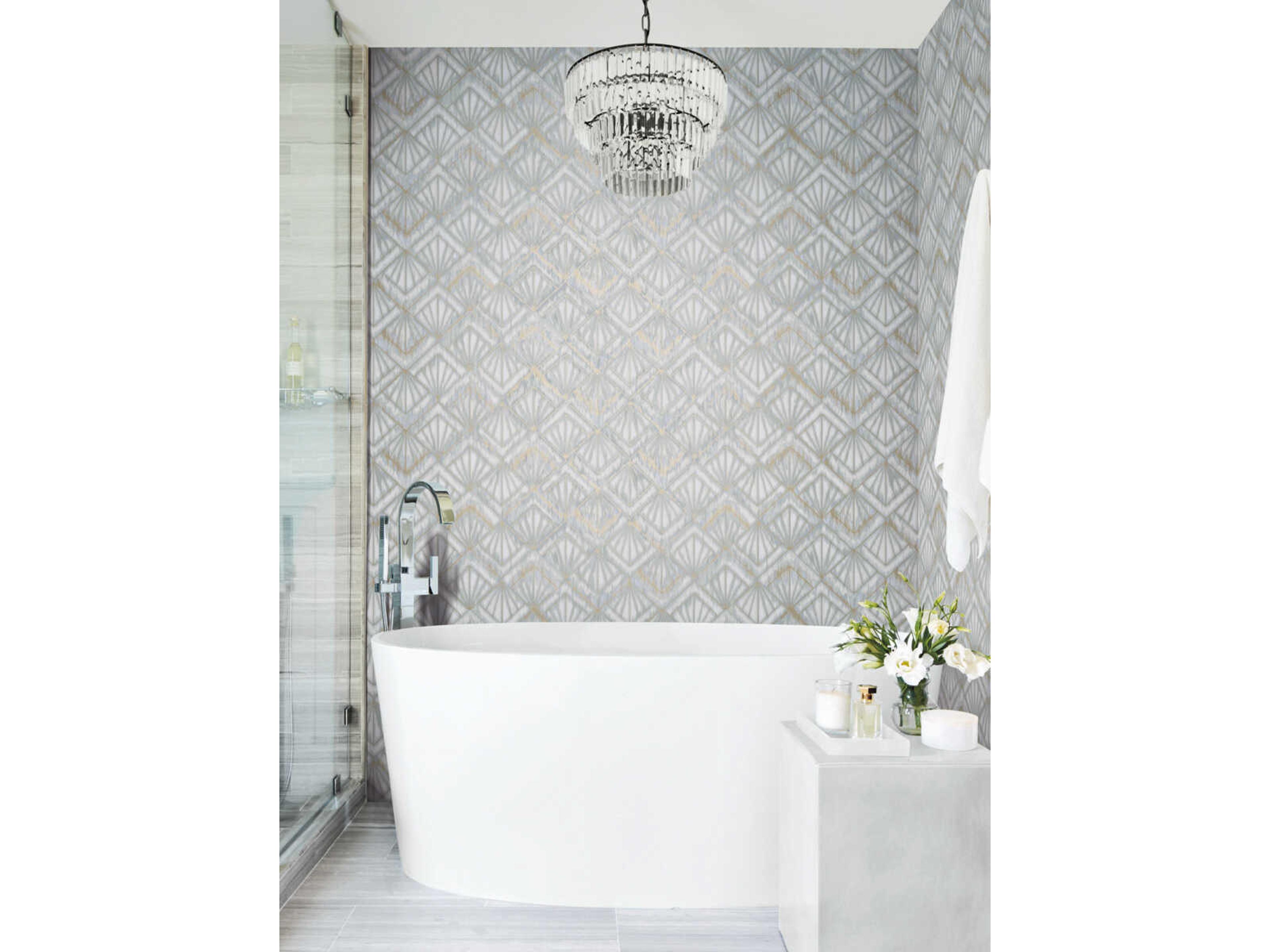 York Wallcoverings Modern Nature 2nd Edition Blue Grey Modern Shell Wallpaper