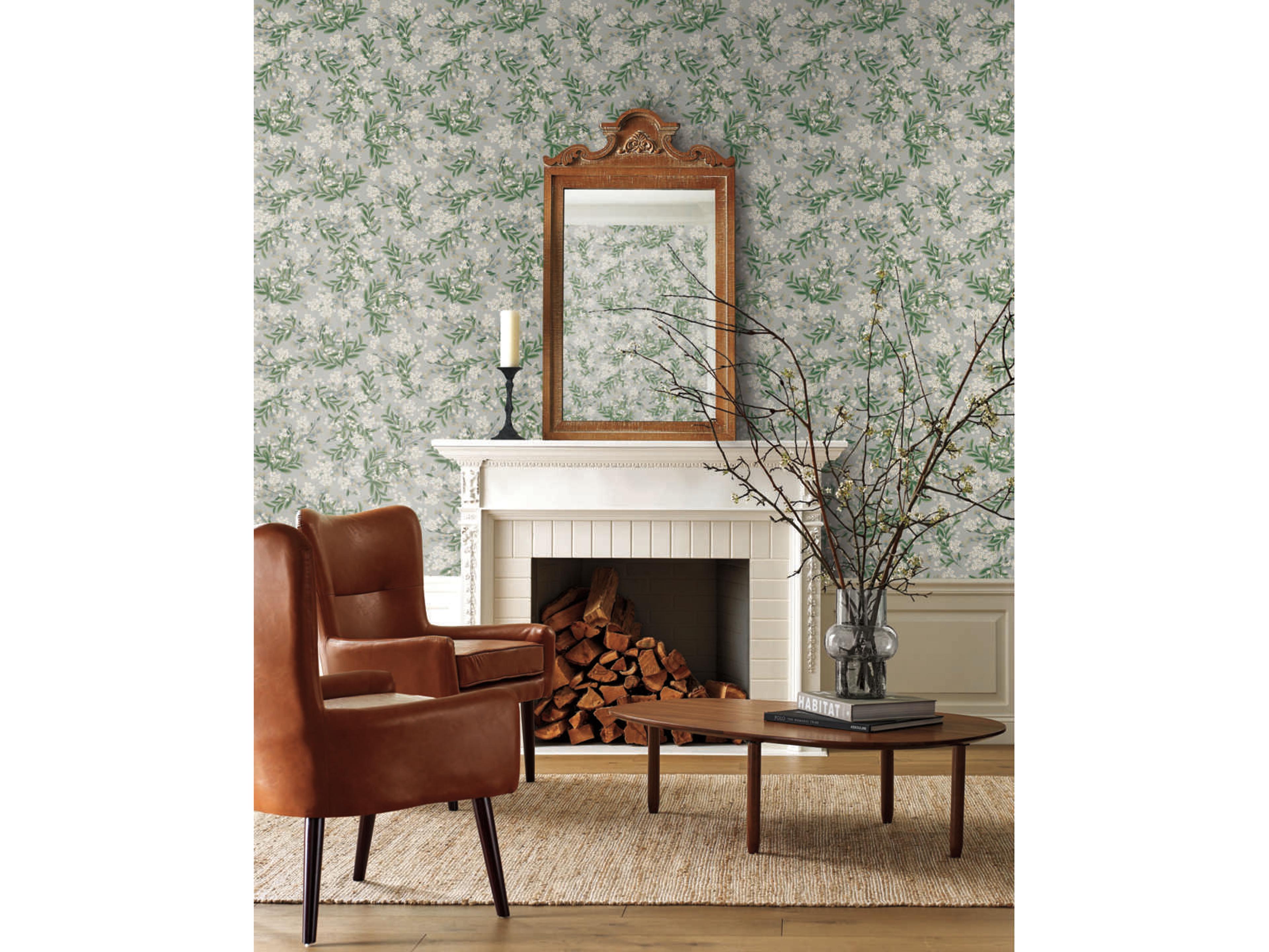 York Wallcoverings Rifle Paper Co. Second Edition Grey Green Cornflower Wallpaper