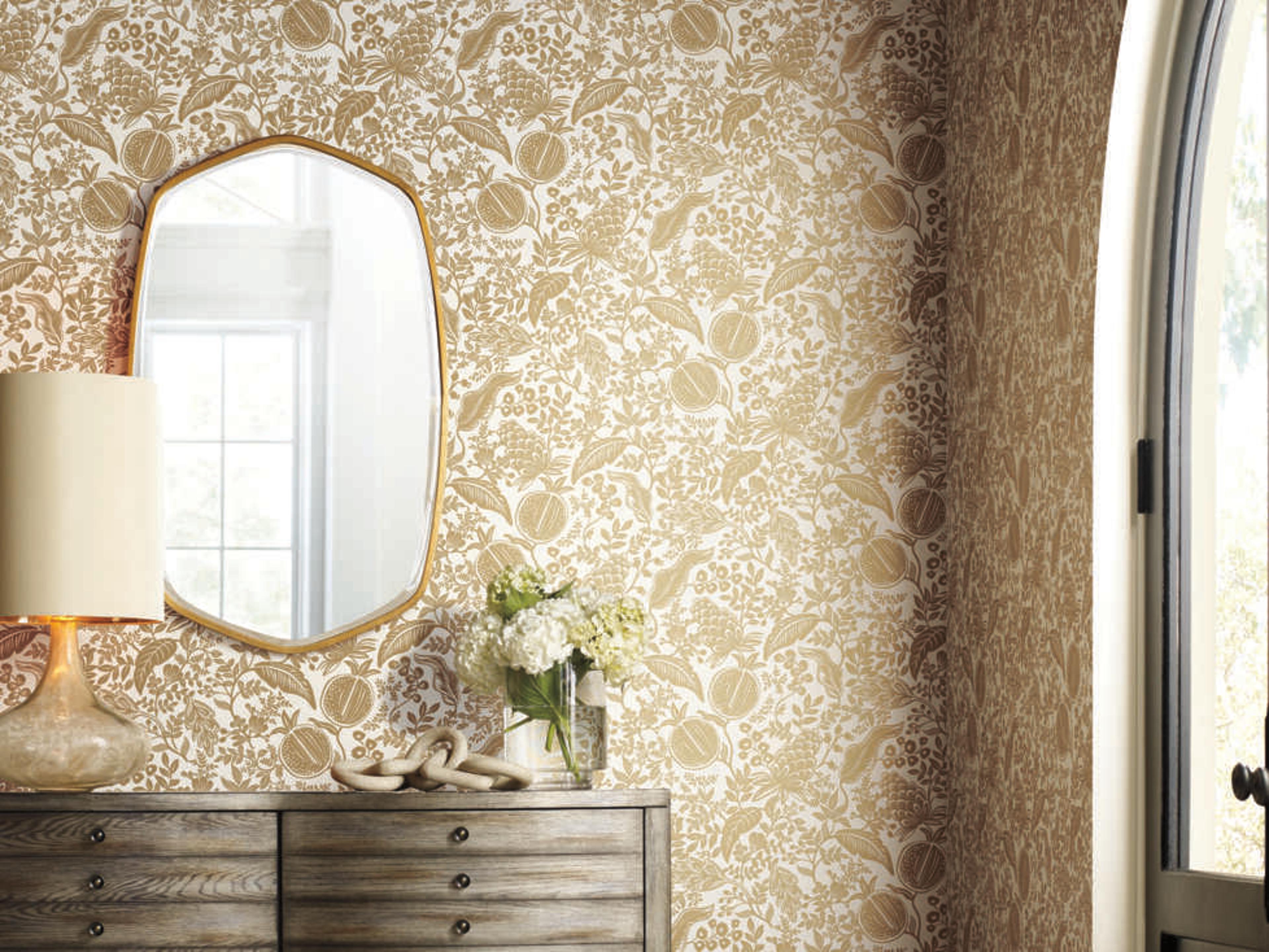 York Wallcoverings Rifle Paper Co. Second Edition White Pomegranate Wallpaper