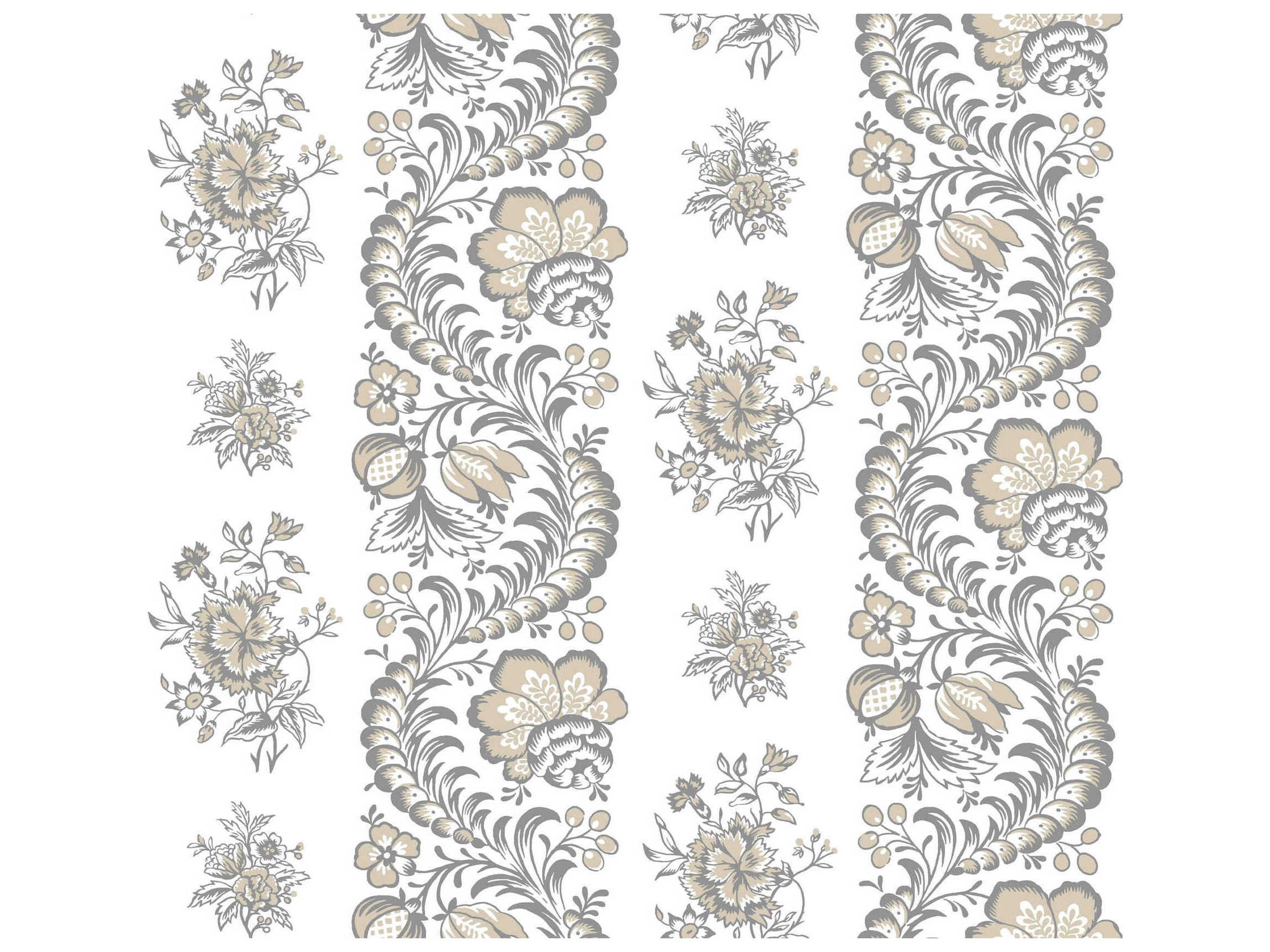 York Wallcoverings Antonina Vella Charcoal Floral Wallpaper
