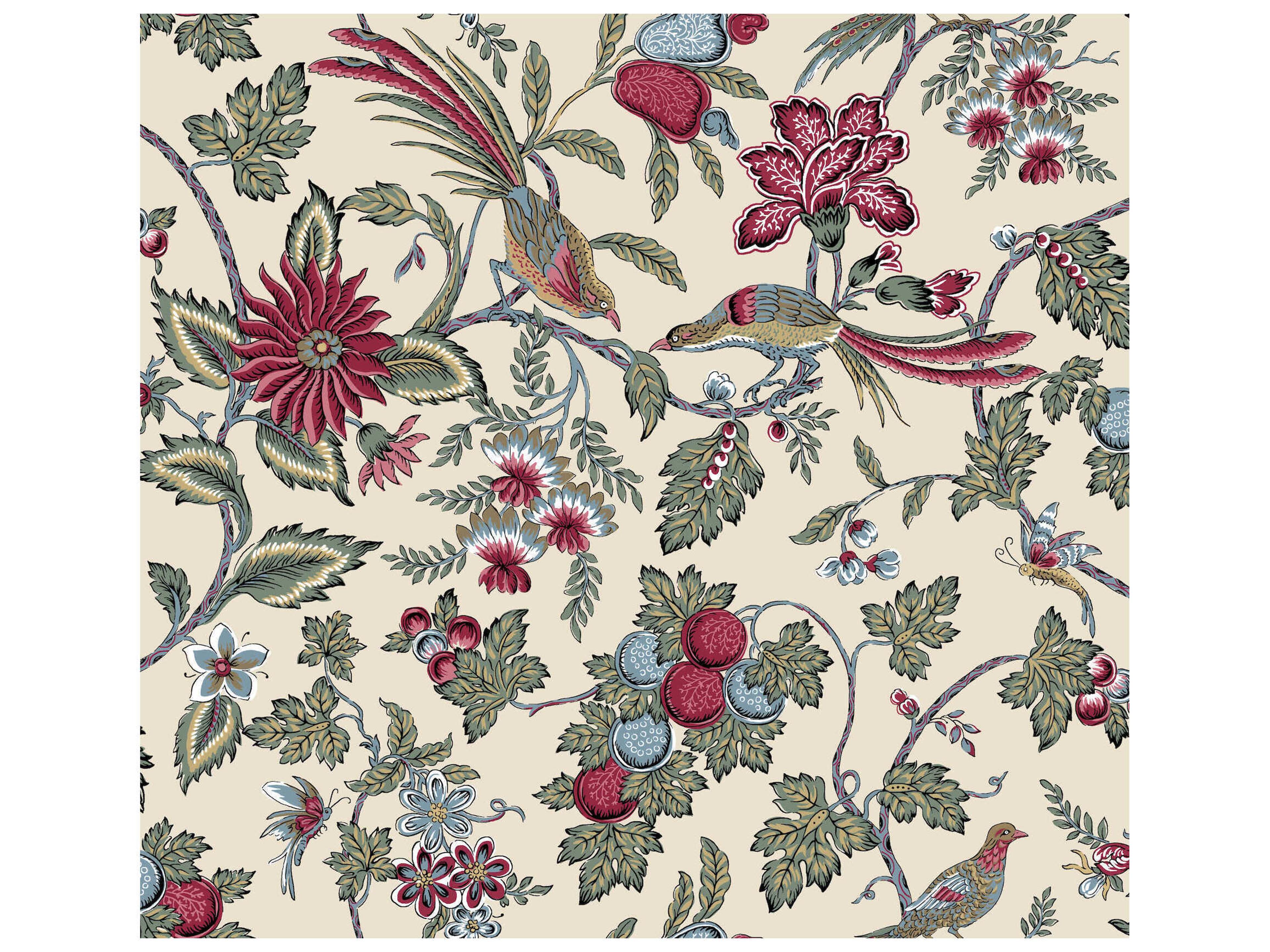 York Wallcoverings Antonina Vella Raspberry Wallpaper