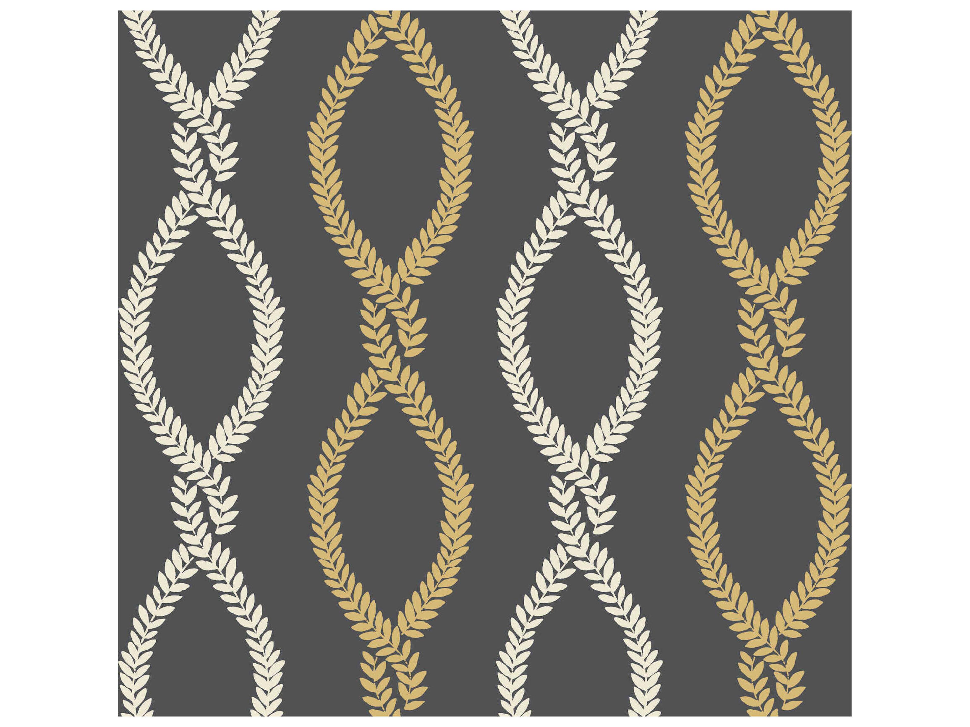 York Wallcoverings Antonina Vella Black Trellis Wallpaper