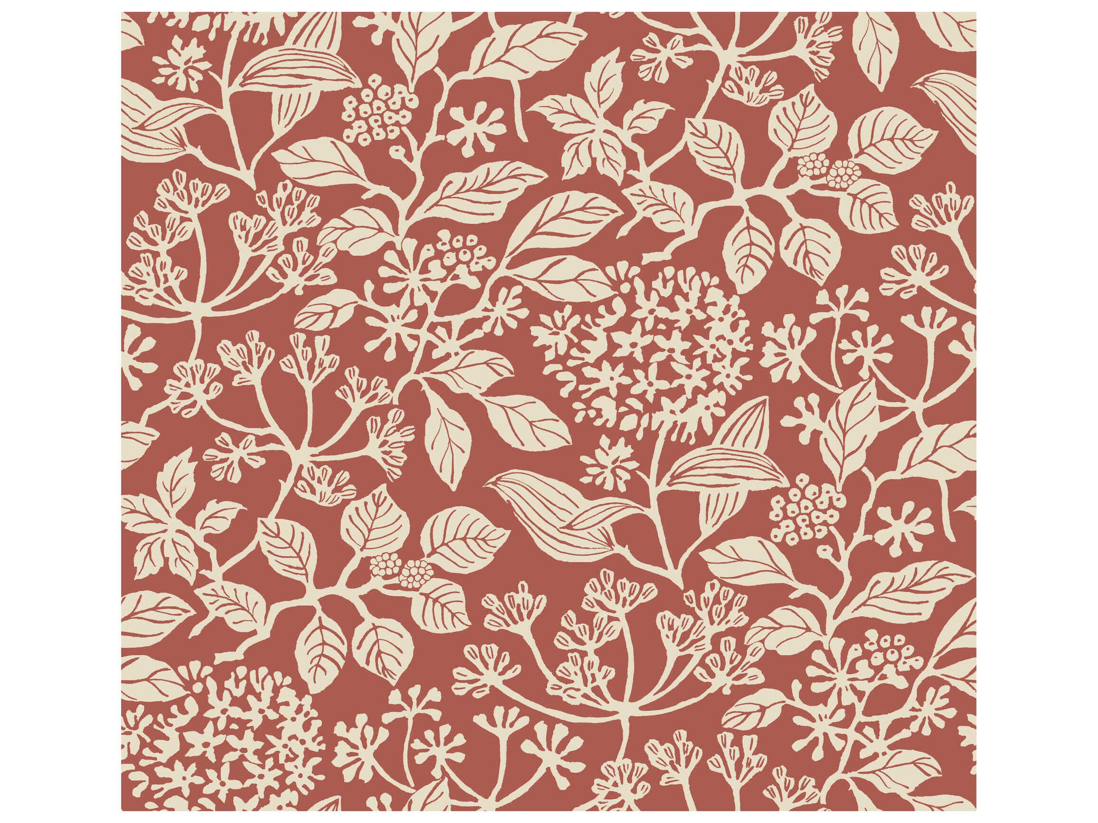 York Wallcoverings Antonina Vella Ruby Botanical Wallpaper