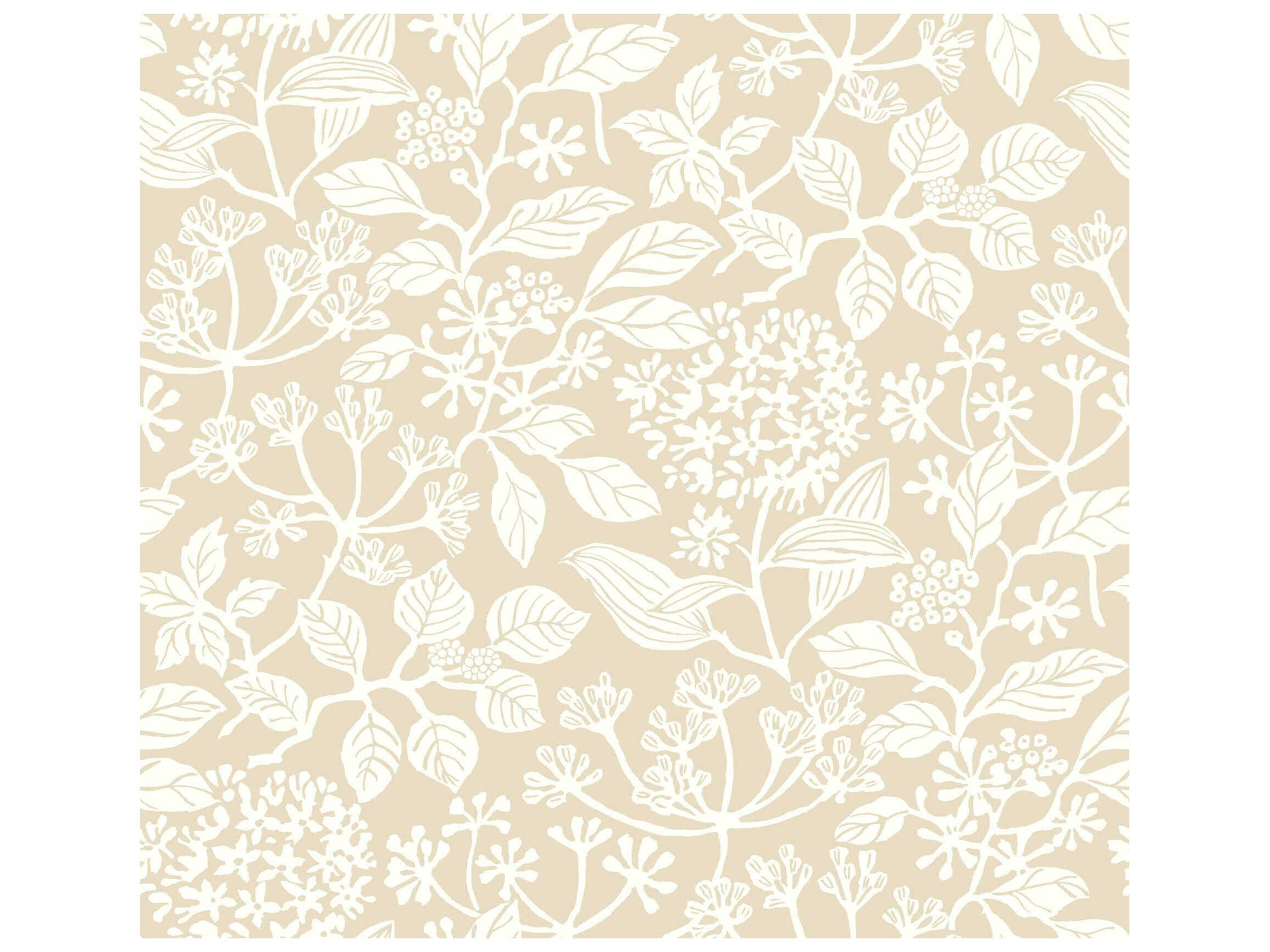 York Wallcoverings Antonina Vella Beige Botanical Wallpaper