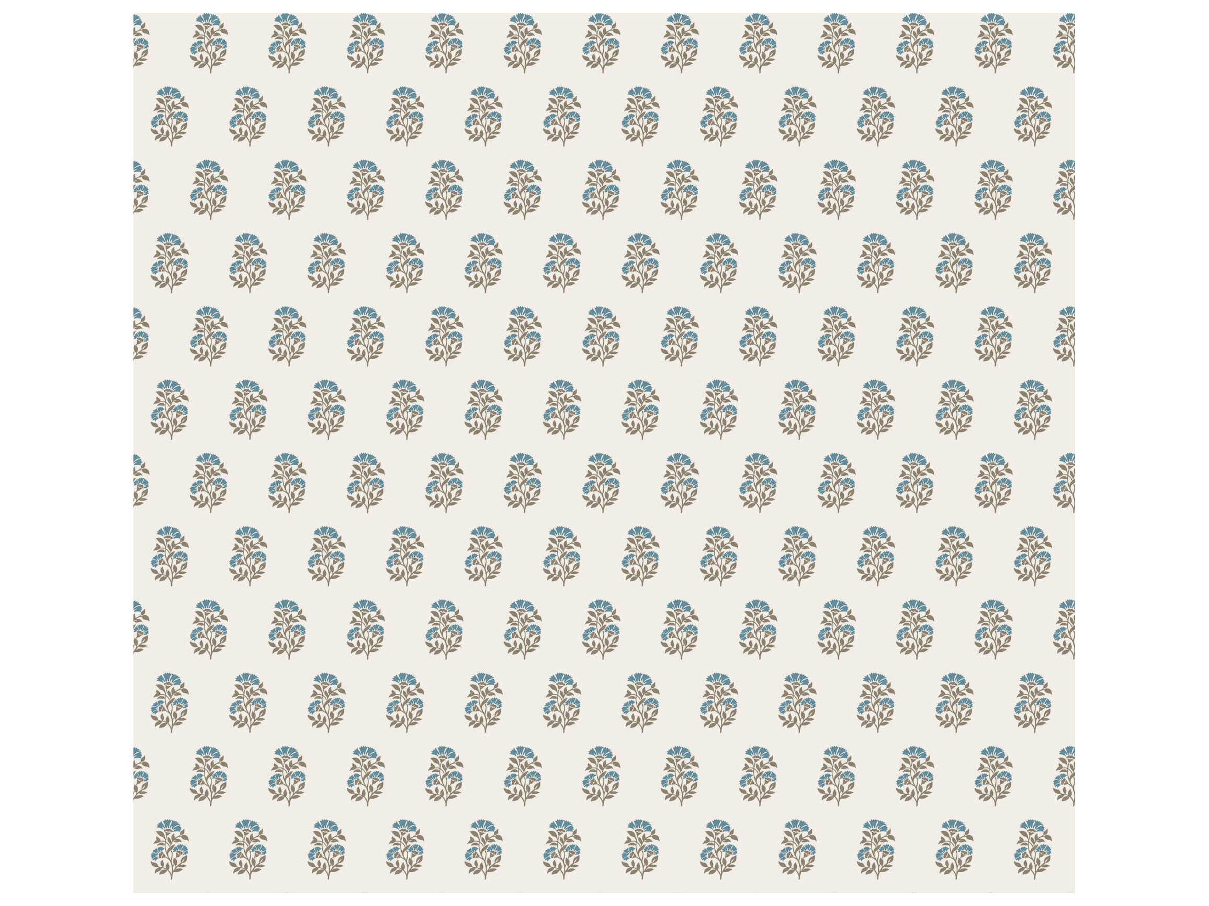 York Wallcoverings Antonina Vella Teal Floral Wallpaper