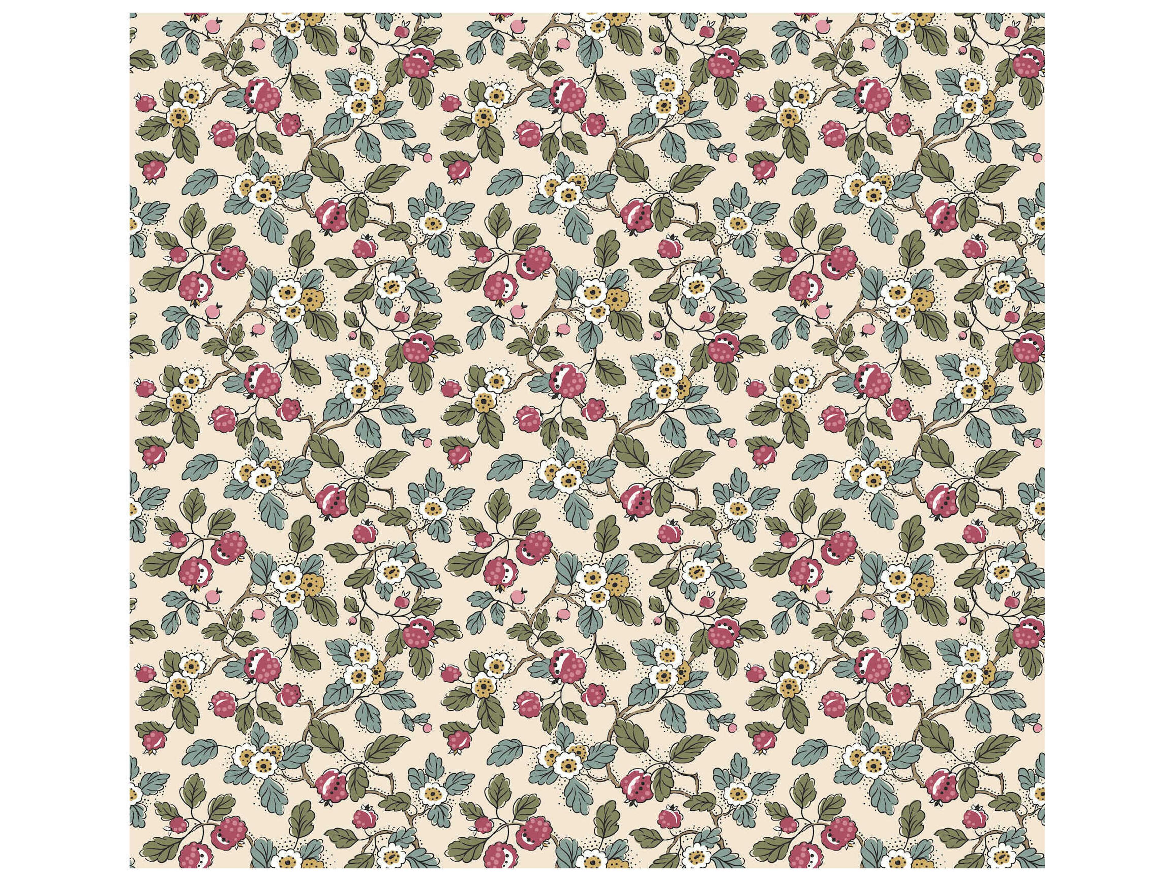 York Wallcoverings Antonina Vella Merlot Berry Vines Wallpaper