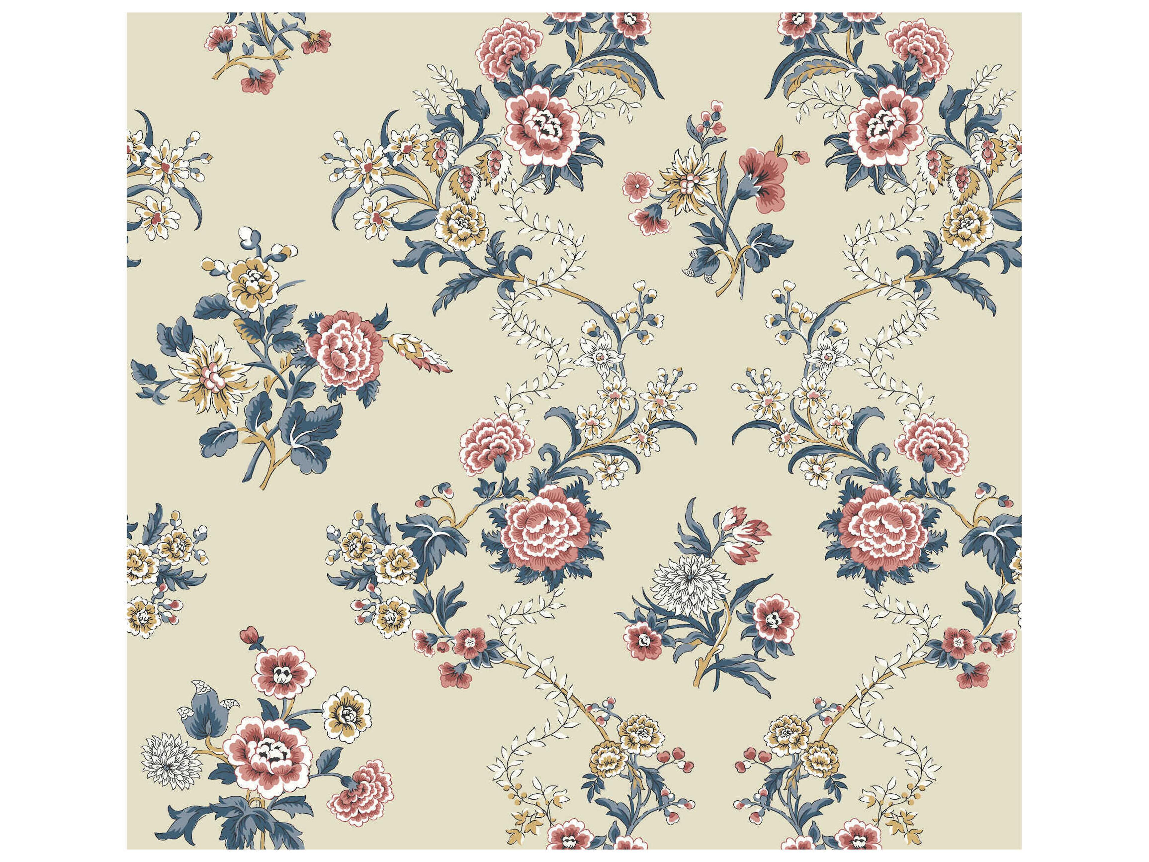 York Wallcoverings Antonina Vella Rose Floral Trail Wallpaper