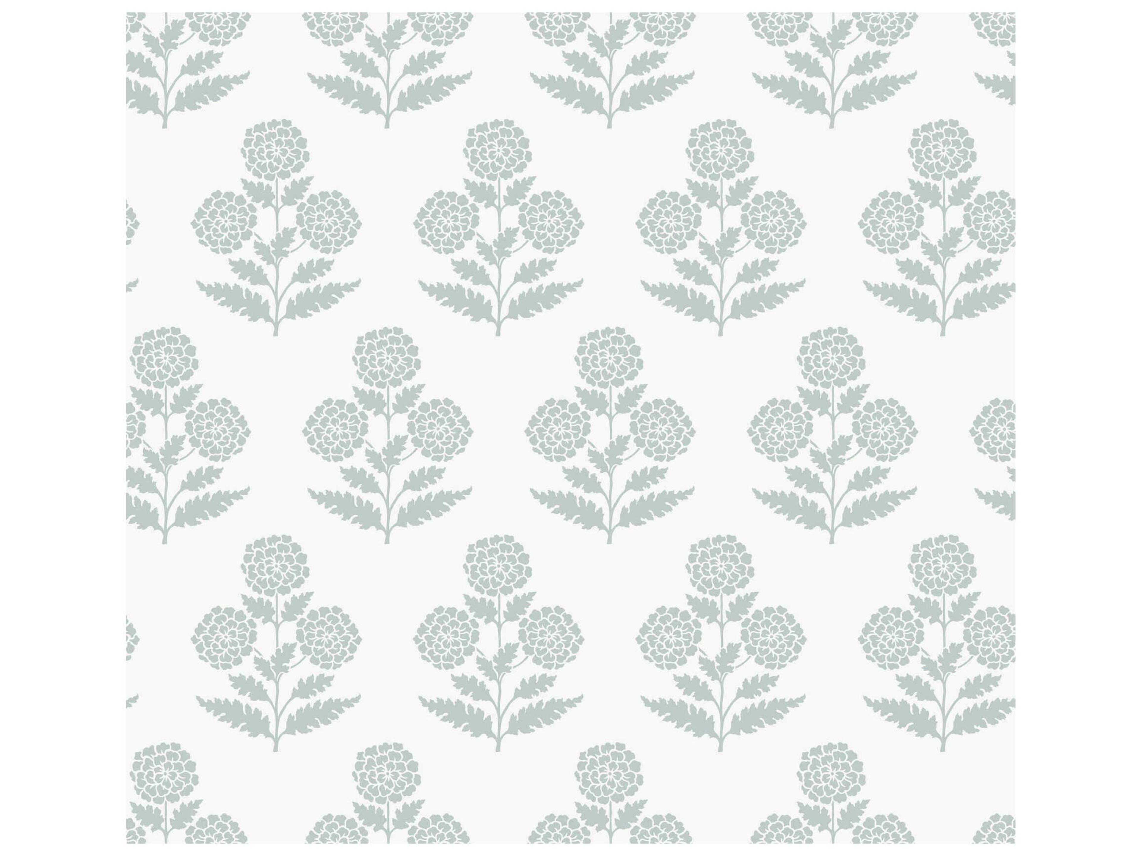 York Wallcoverings Antonina Vella Light Blue Marigolds Wallpaper