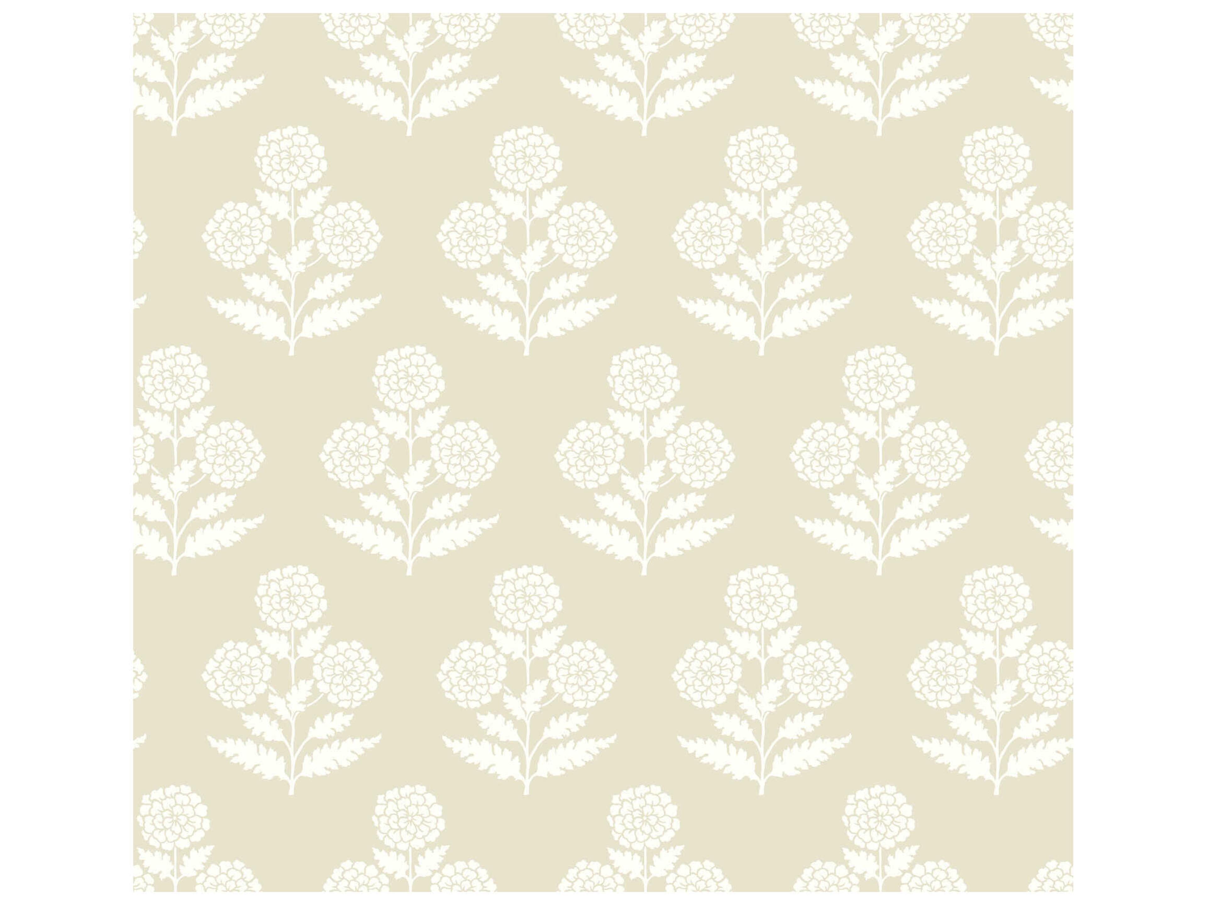 York Wallcoverings Antonina Vella Beige Marigolds Wallpaper