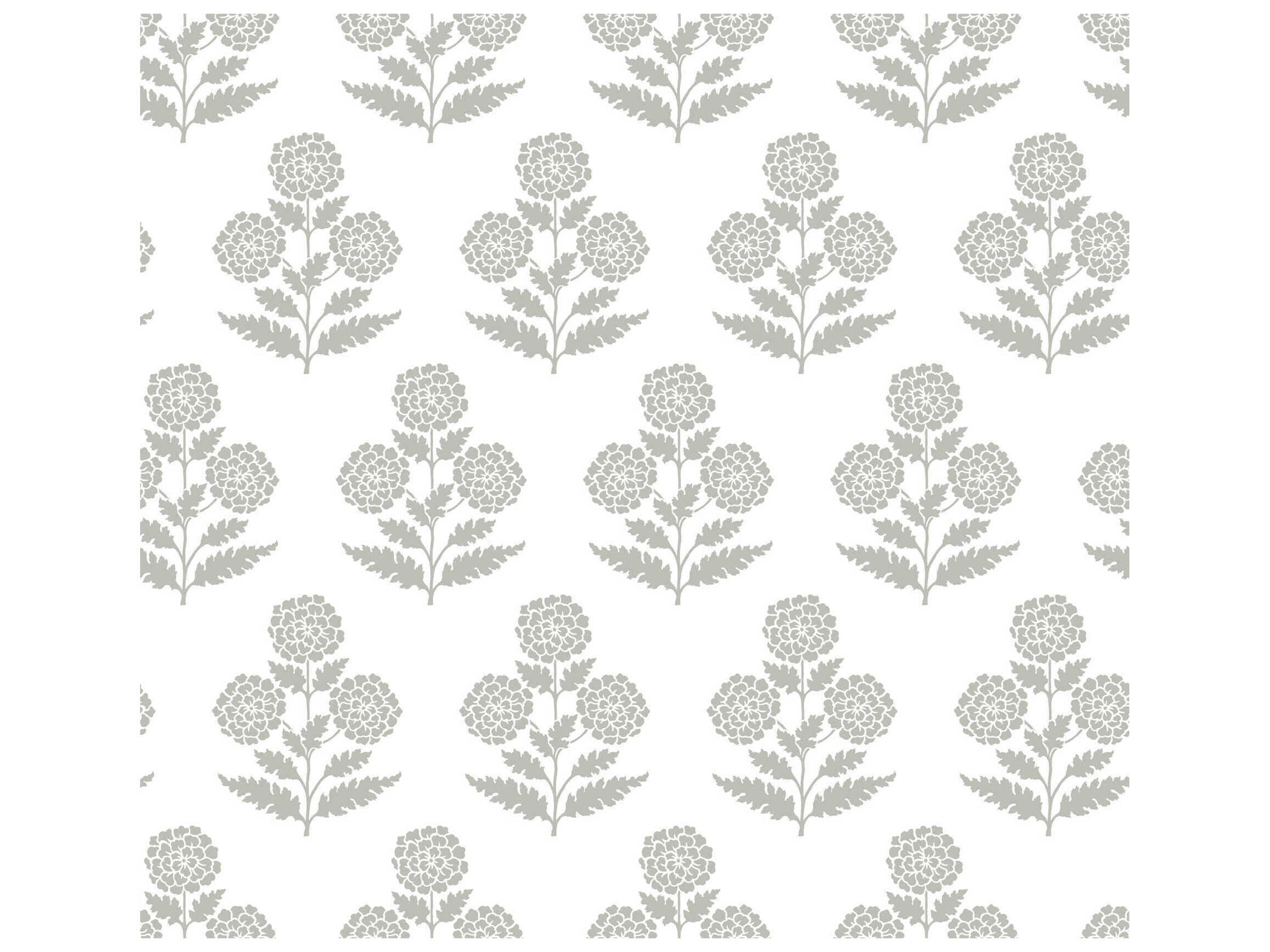York Wallcoverings Antonina Vella Grey Marigolds Wallpaper