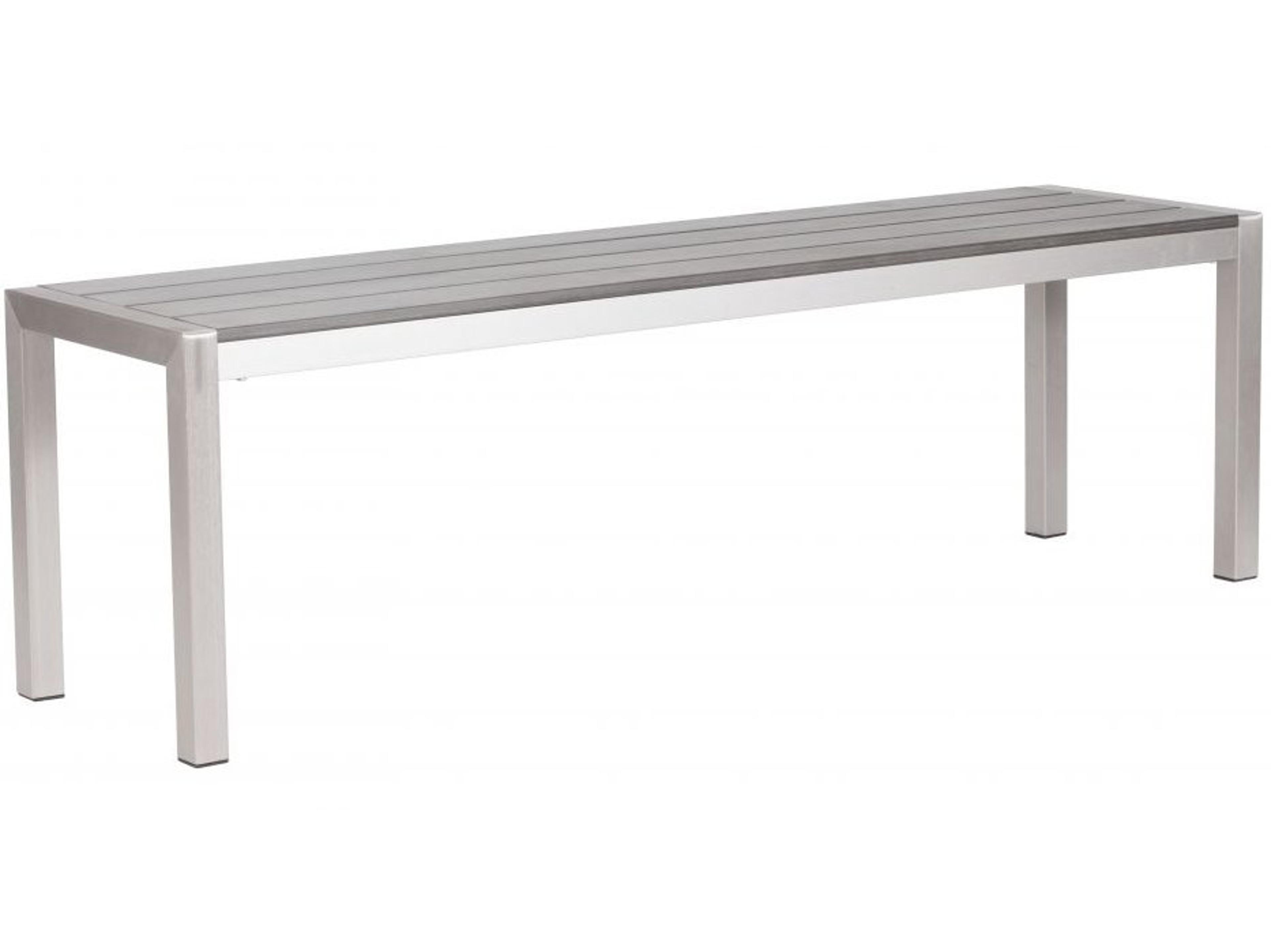 Zuo Outdoor Metropolitan Gray Silver Aluminum Faux Wood Double Bench