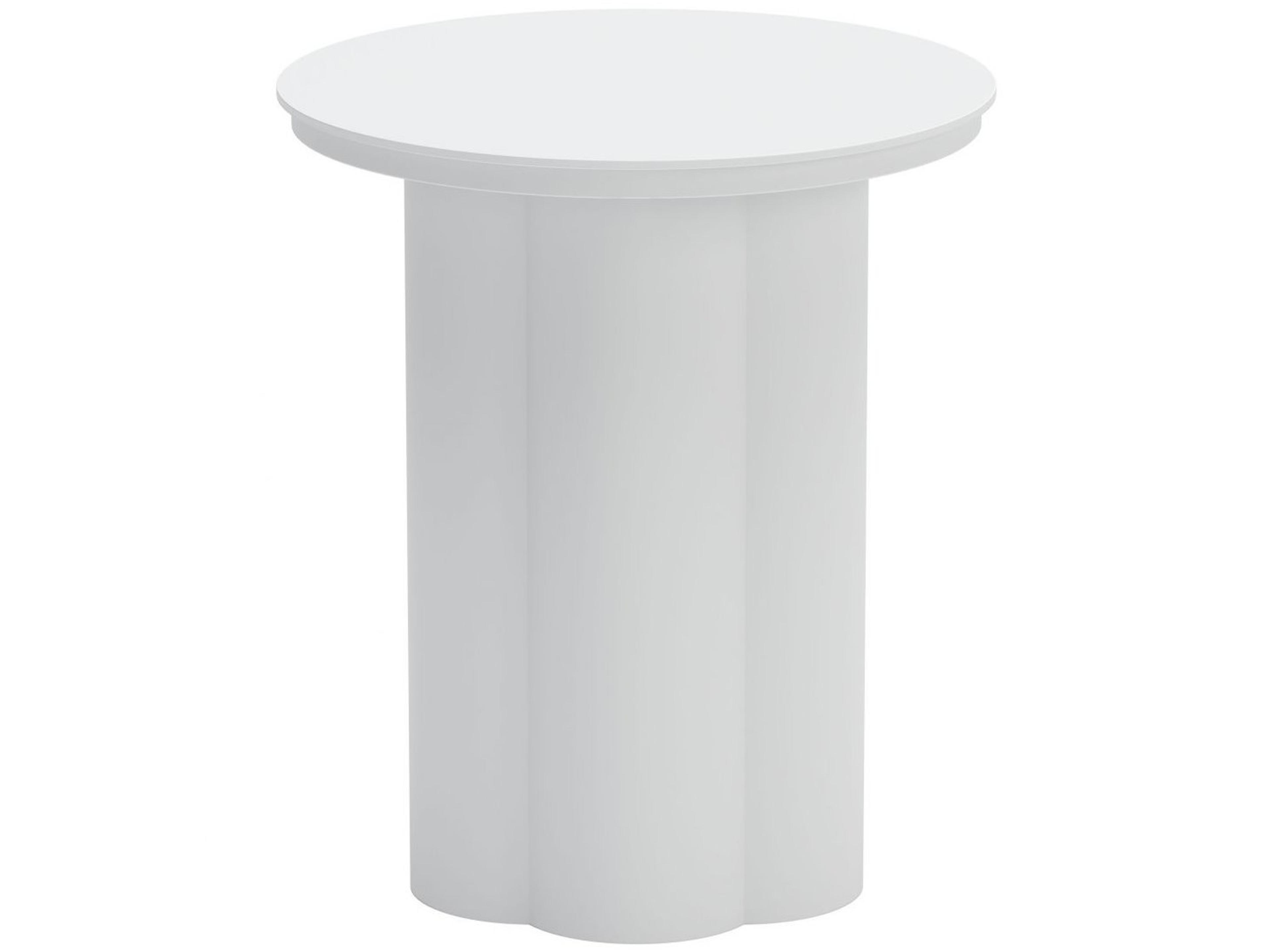 Zuo Outdoor Kogur White Aluminum Round End Table