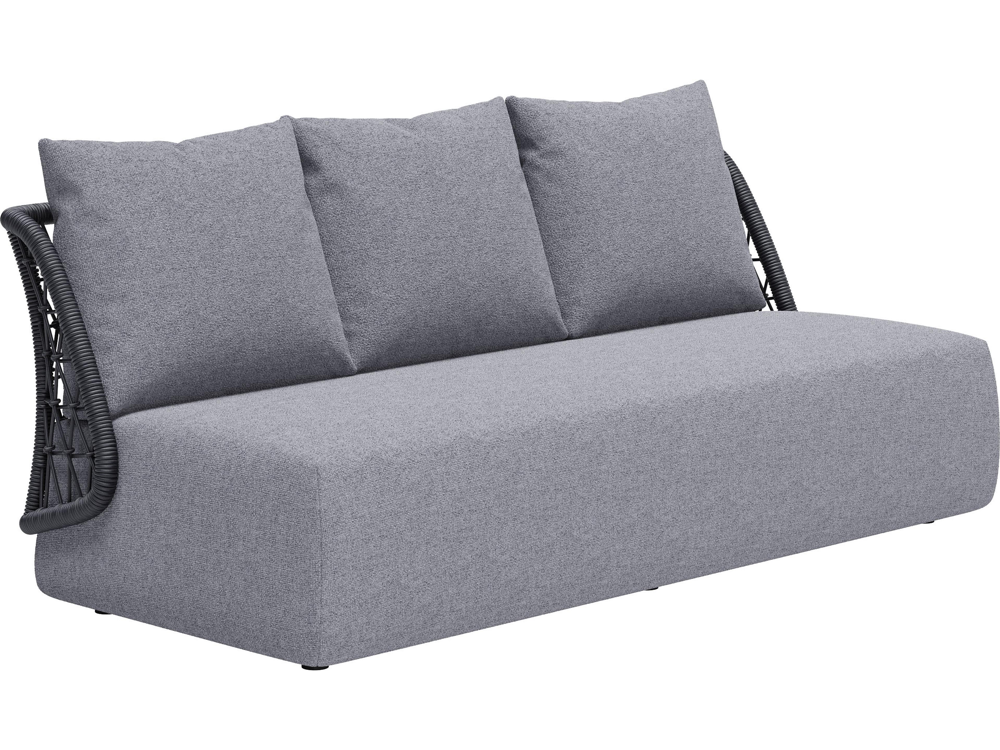 Zuo Outdoor Mekan Gray Aluminum Cushion Sofa