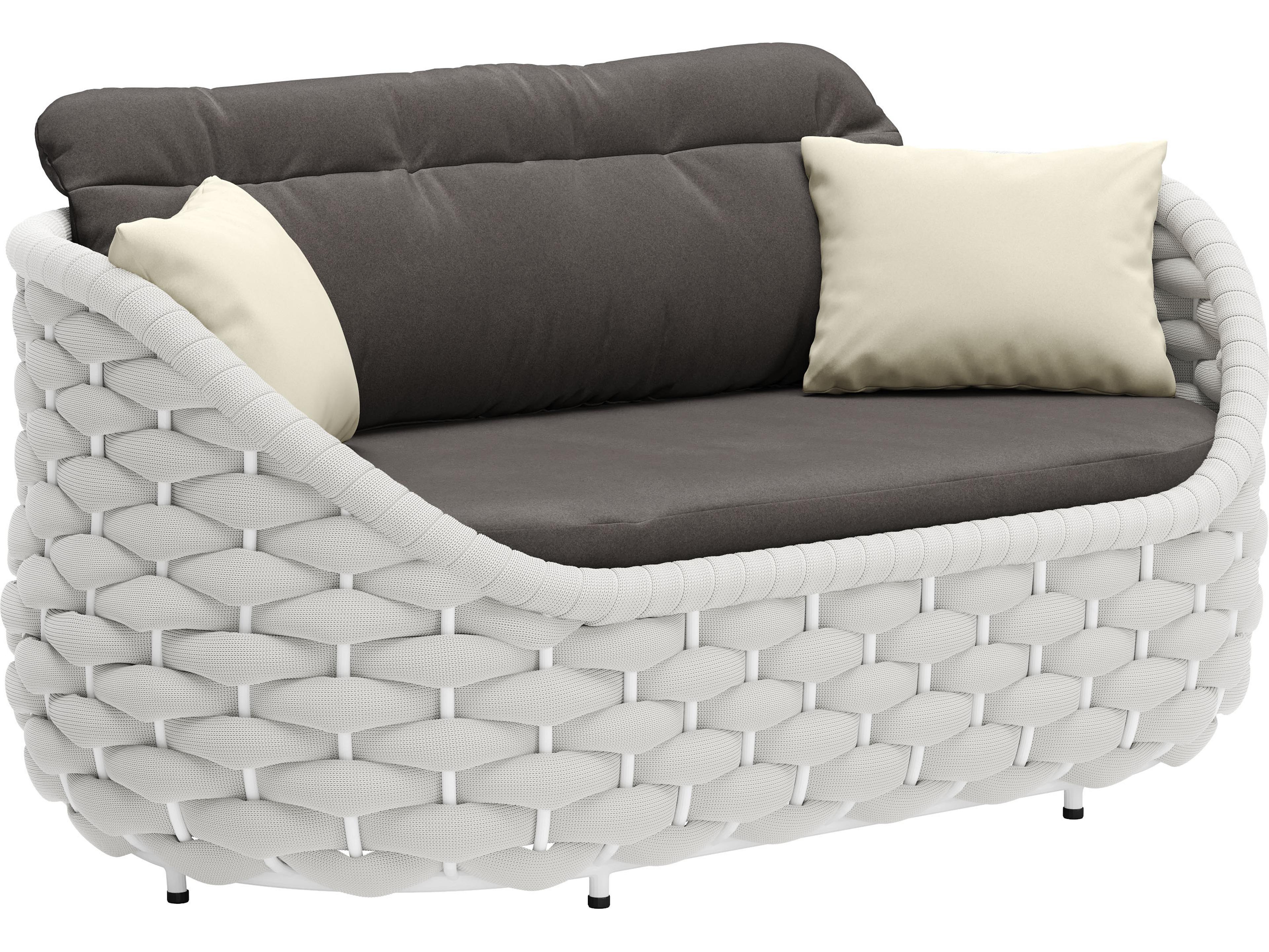 Zuo Outdoor Coral Reef Gray Aluminum Cushion Loveseat