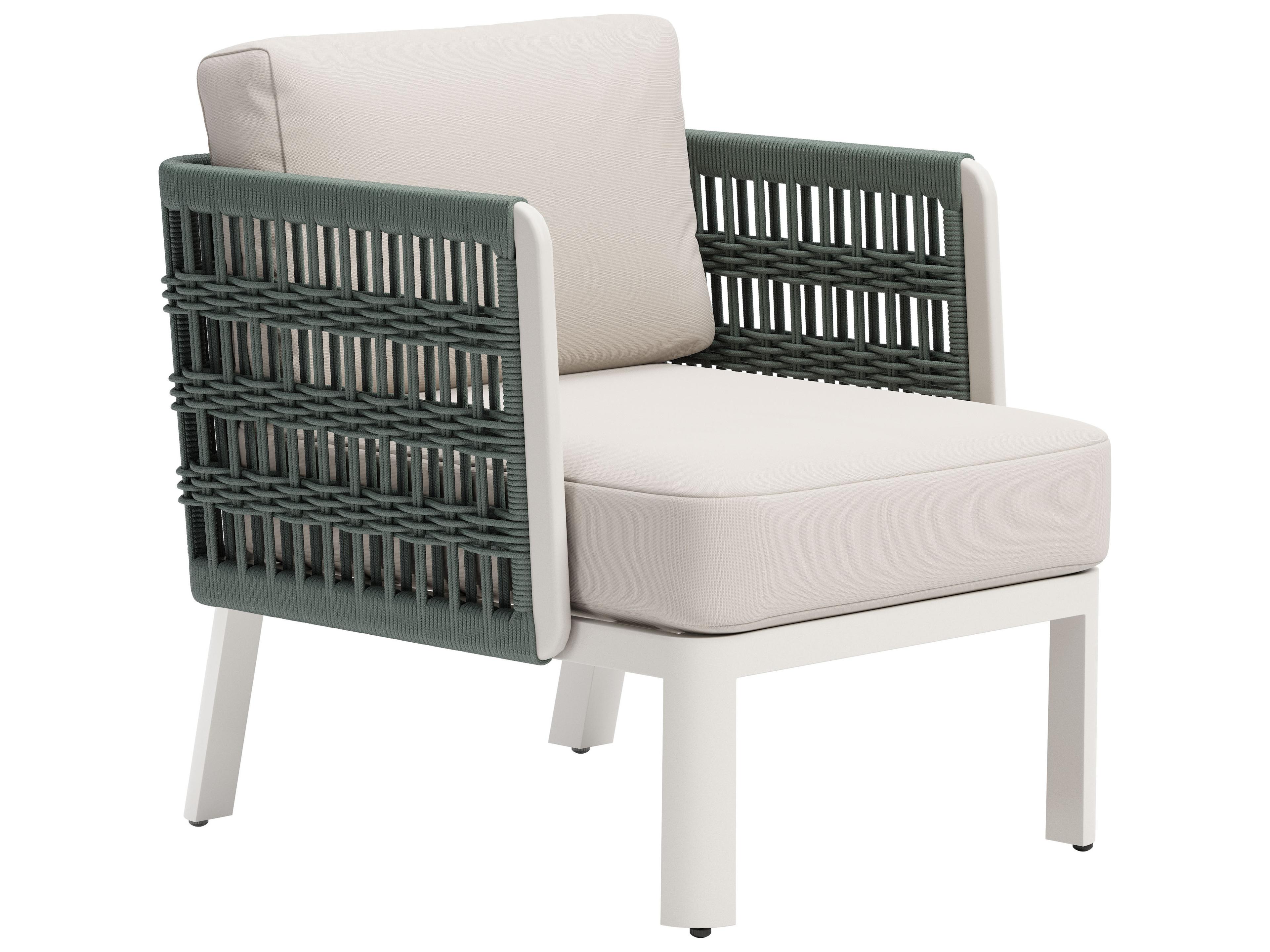 Zuo Outdoor Bridgehampton White Aluminum Cushion Lounge Chair