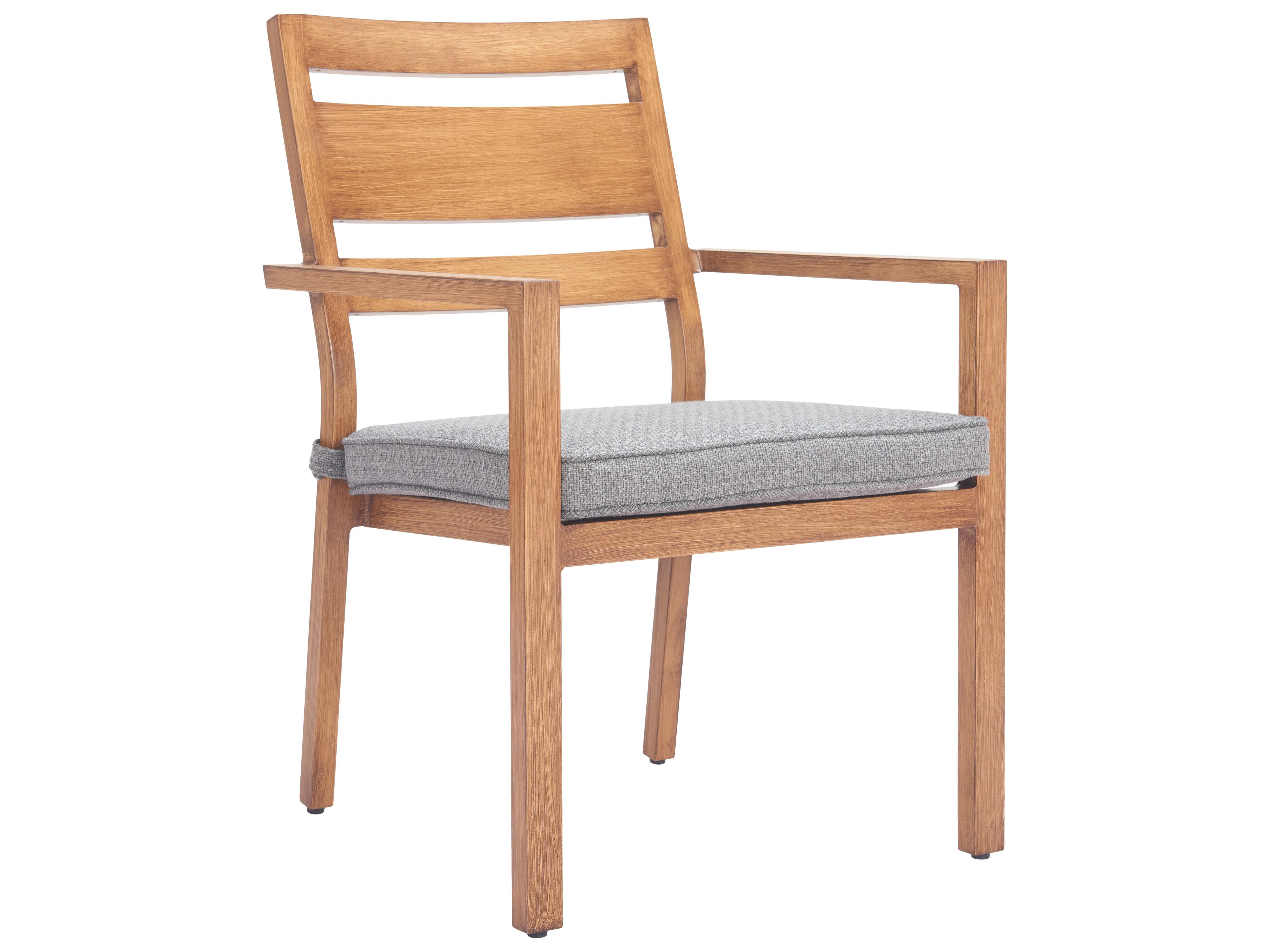 Zuo Outdoor Rader Natural Faux Wood Cushion Dining Chair, Set of 2