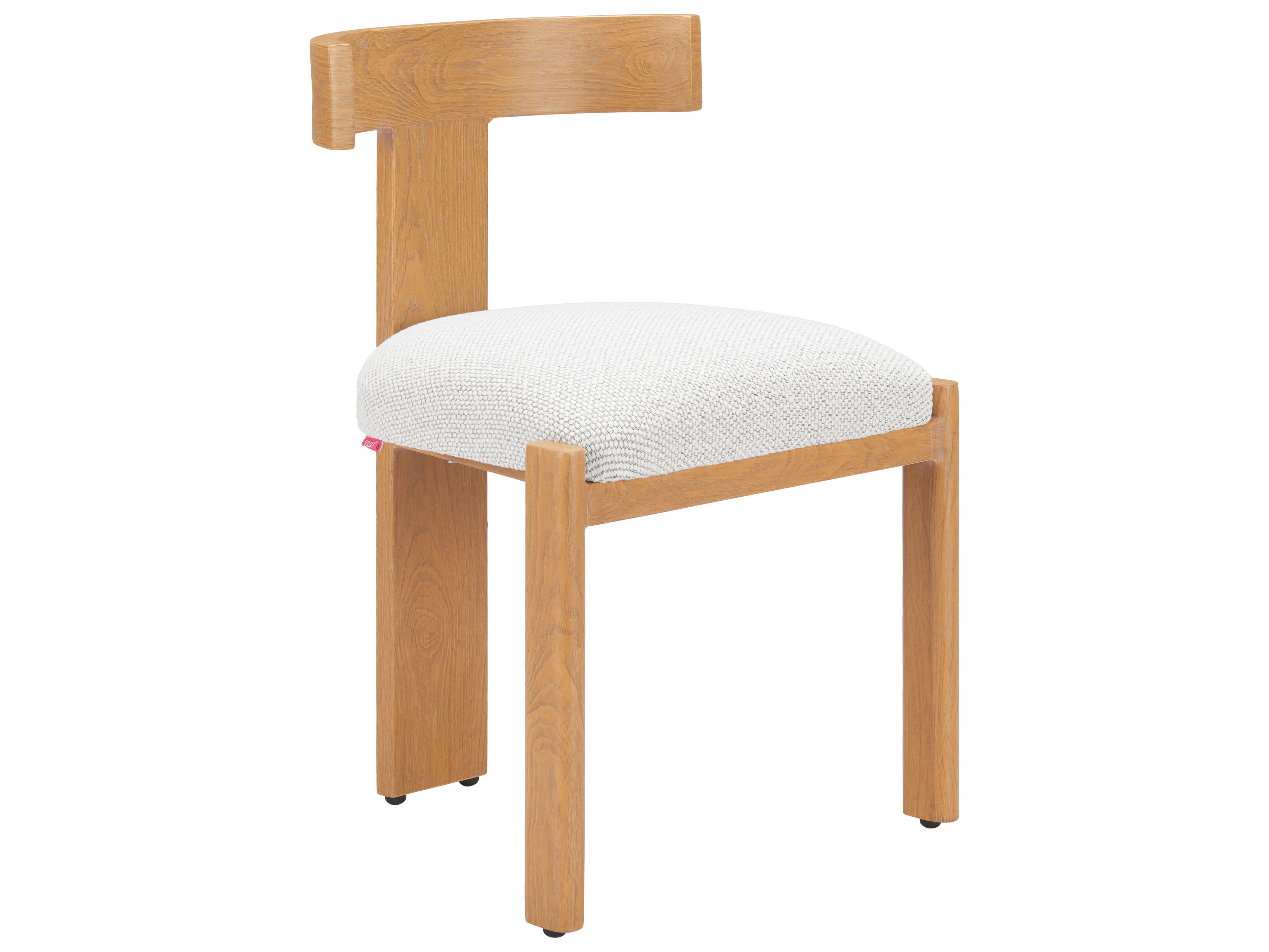 Zuo Outdoor Tiana Natural Beige Faux Wood Cushion Dining Chair