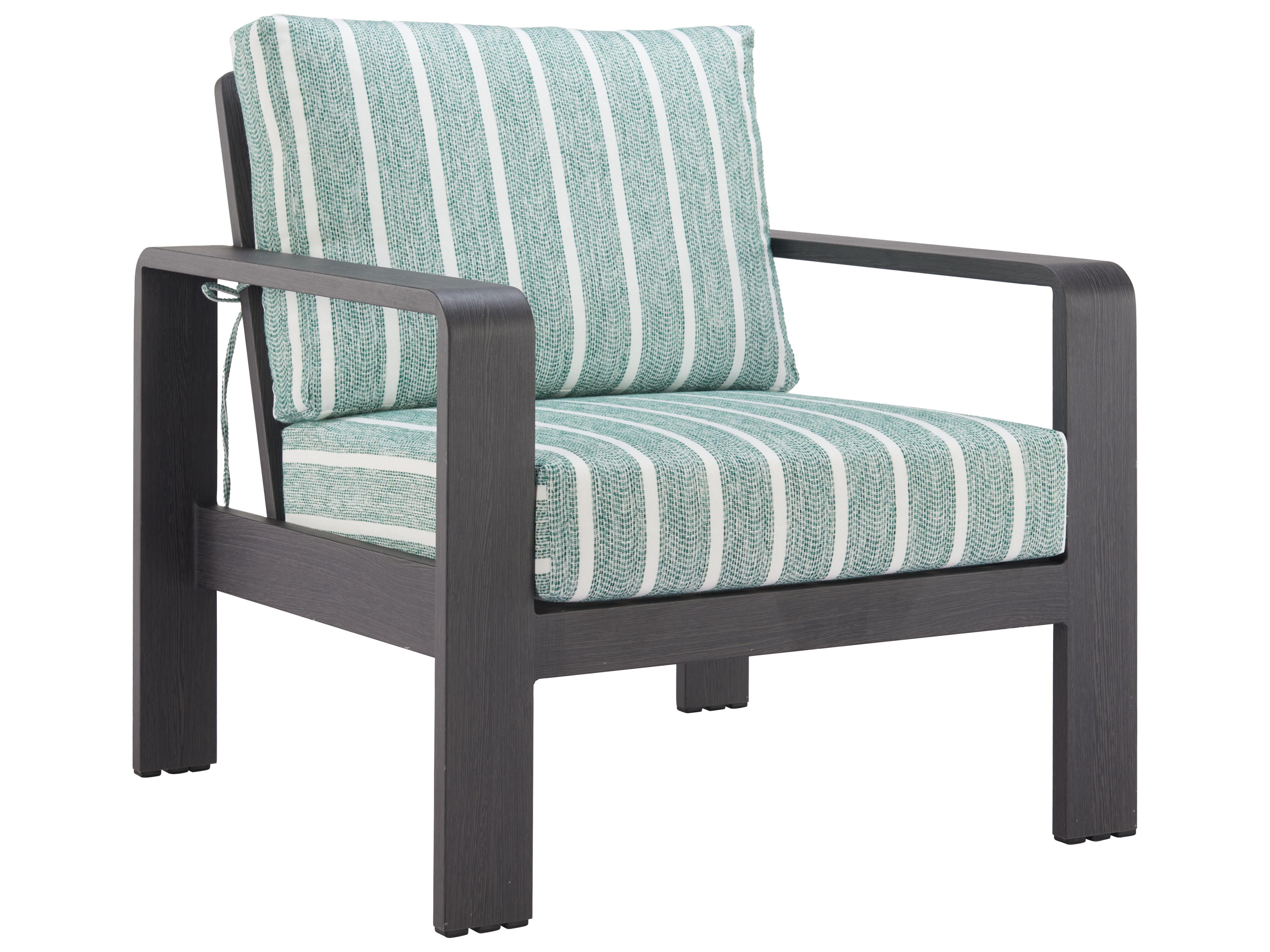 Zuo Outdoor Rolig Green Faux Wood Cushion Lounge Chair