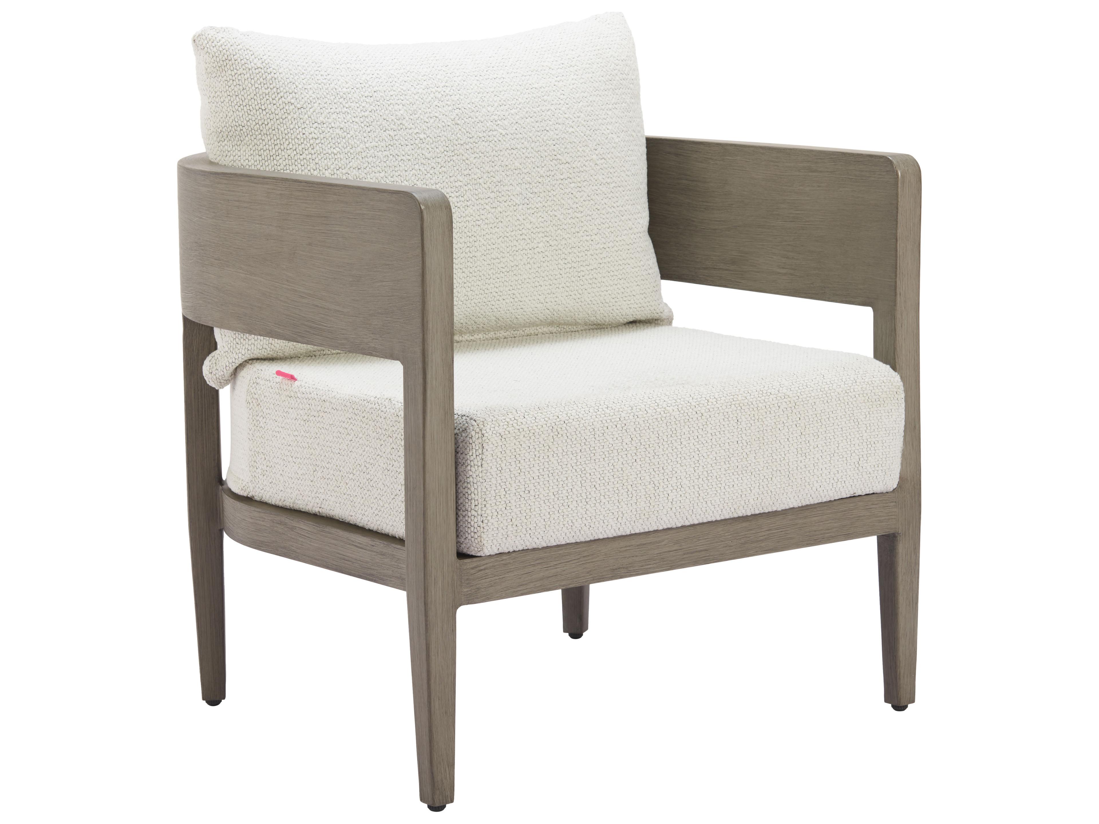 Zuo Outdoor Foret Beige Faux Wood Cushion Lounge Chair