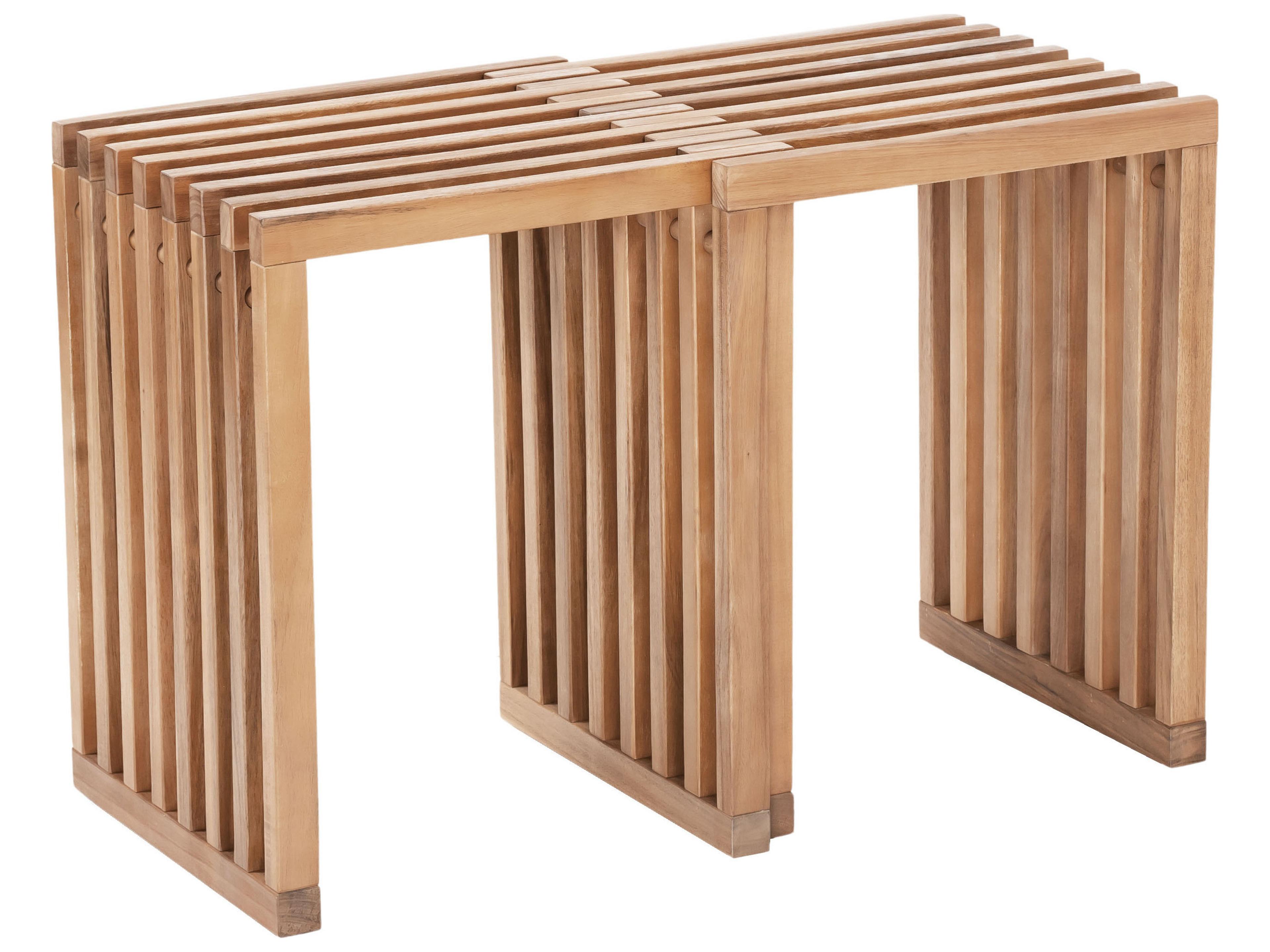 Zuo Outdoor Riviera Natural Wood Bench, Set of 2