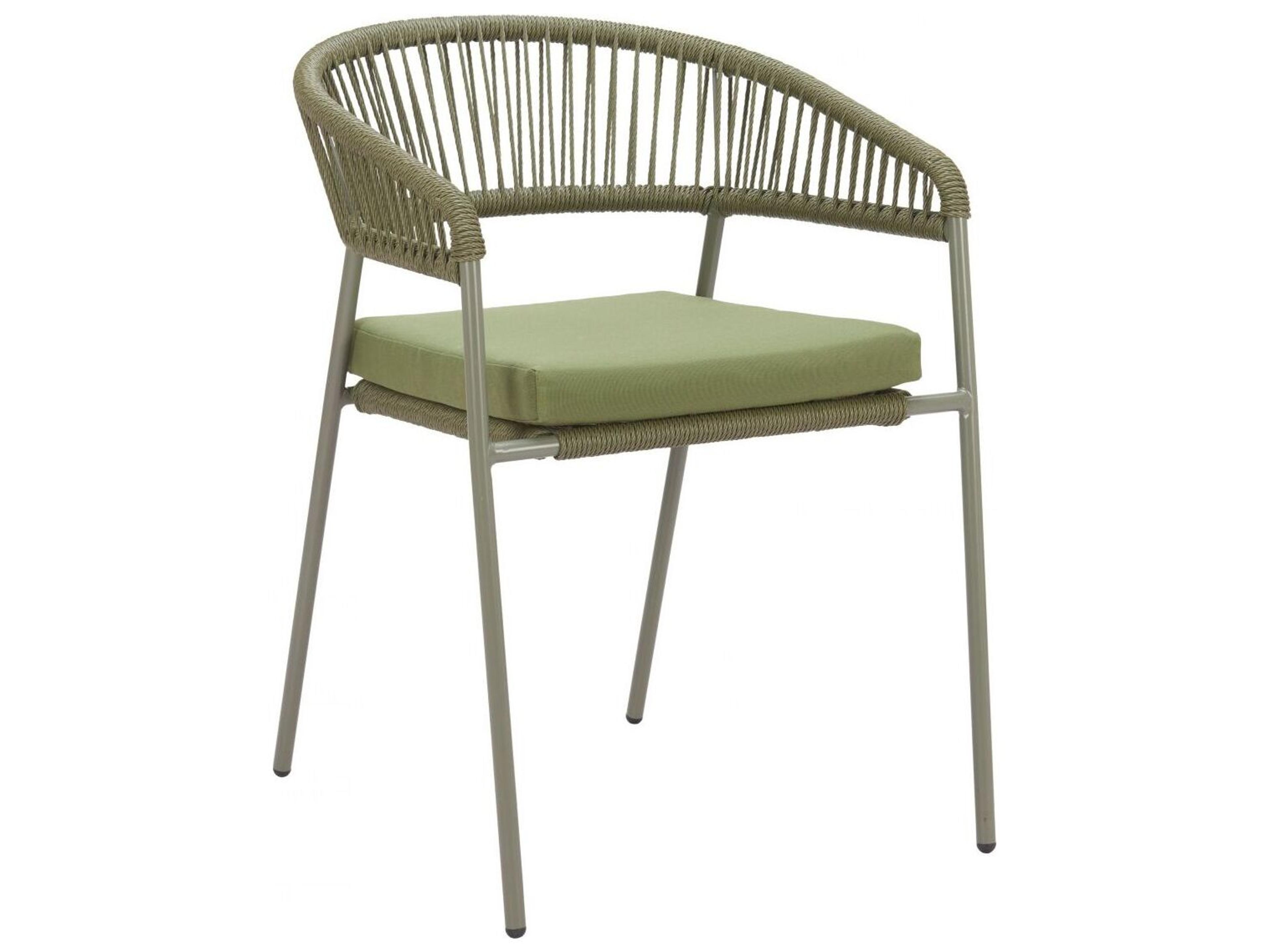 Zuo Outdoor Skye Green Rope Cushion Dining Chair