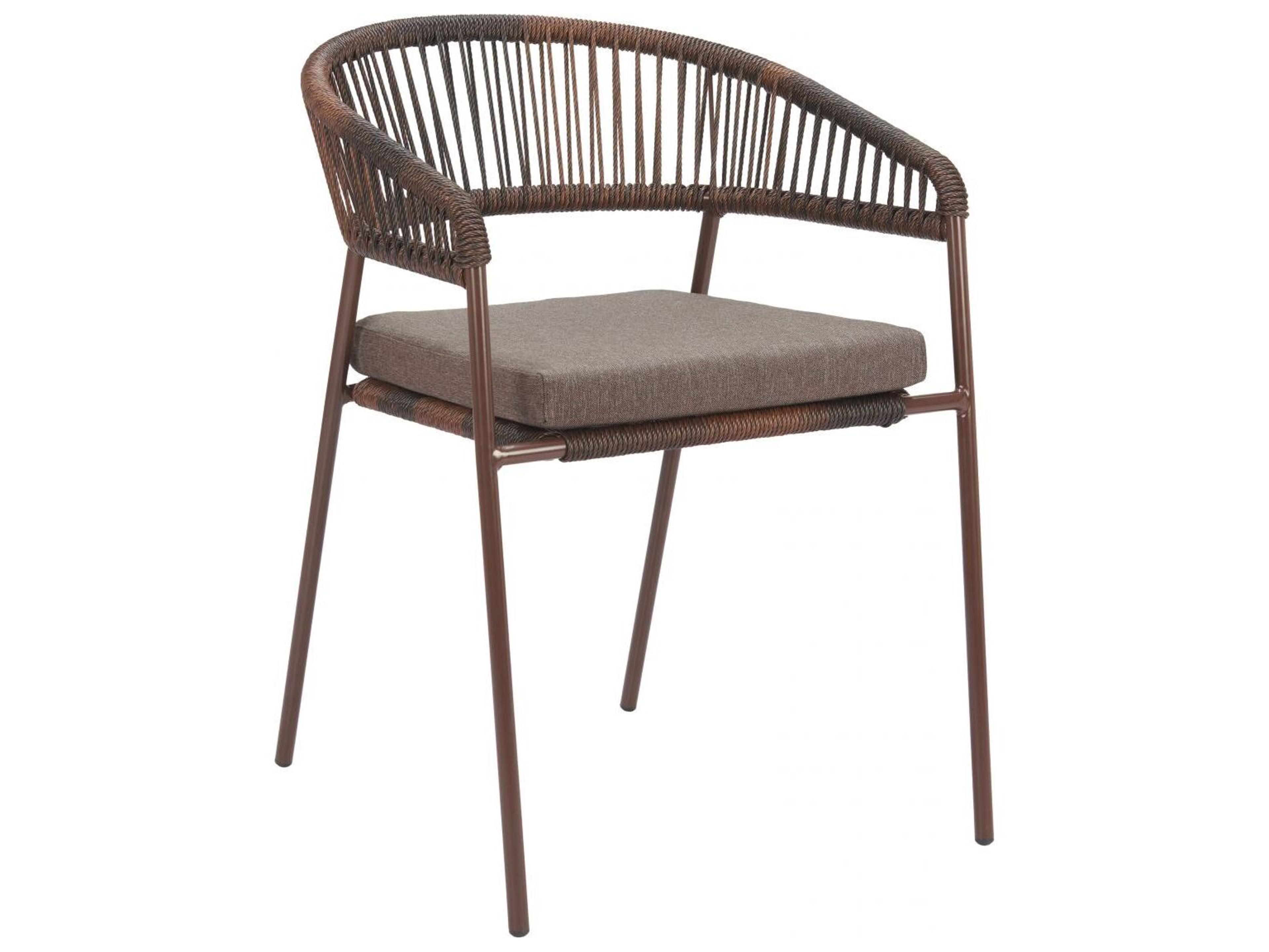 Zuo Outdoor Skye Brown Rope Cushion Dining Chair