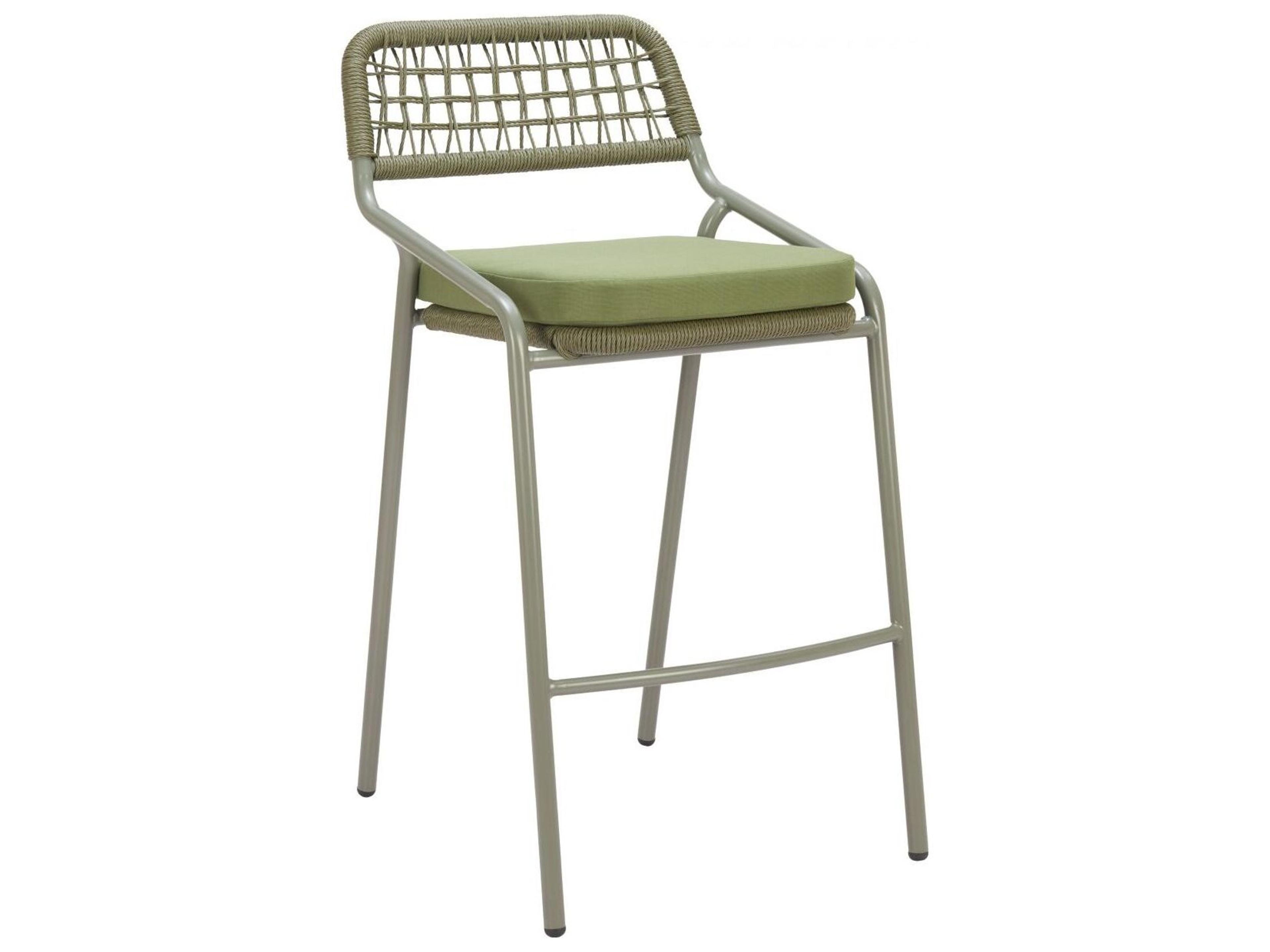 Zuo Outdoor Rio Green Rope Cushion Bar Stool