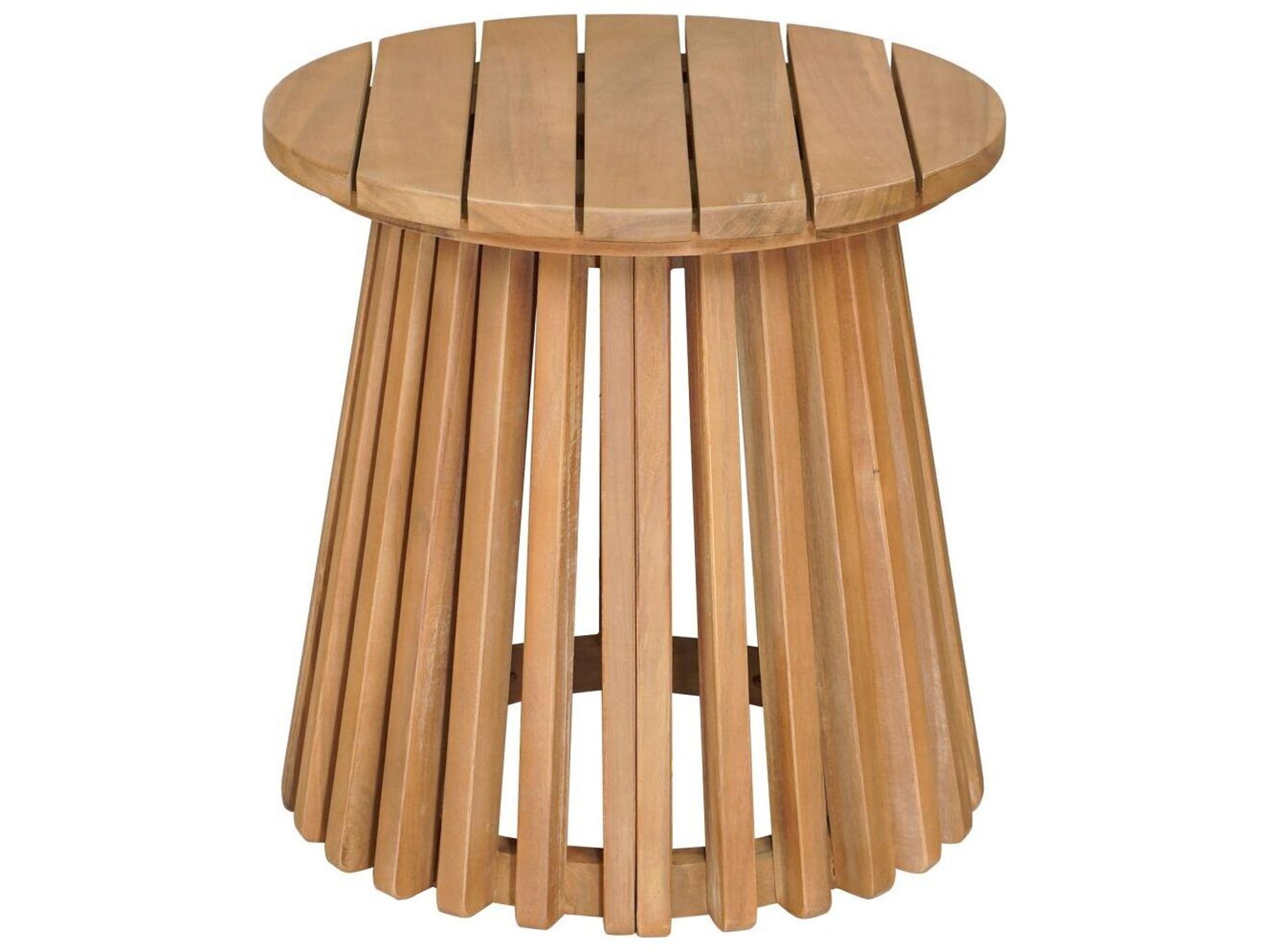 Zuo Outdoor Zahara Natural Wood Round End Table