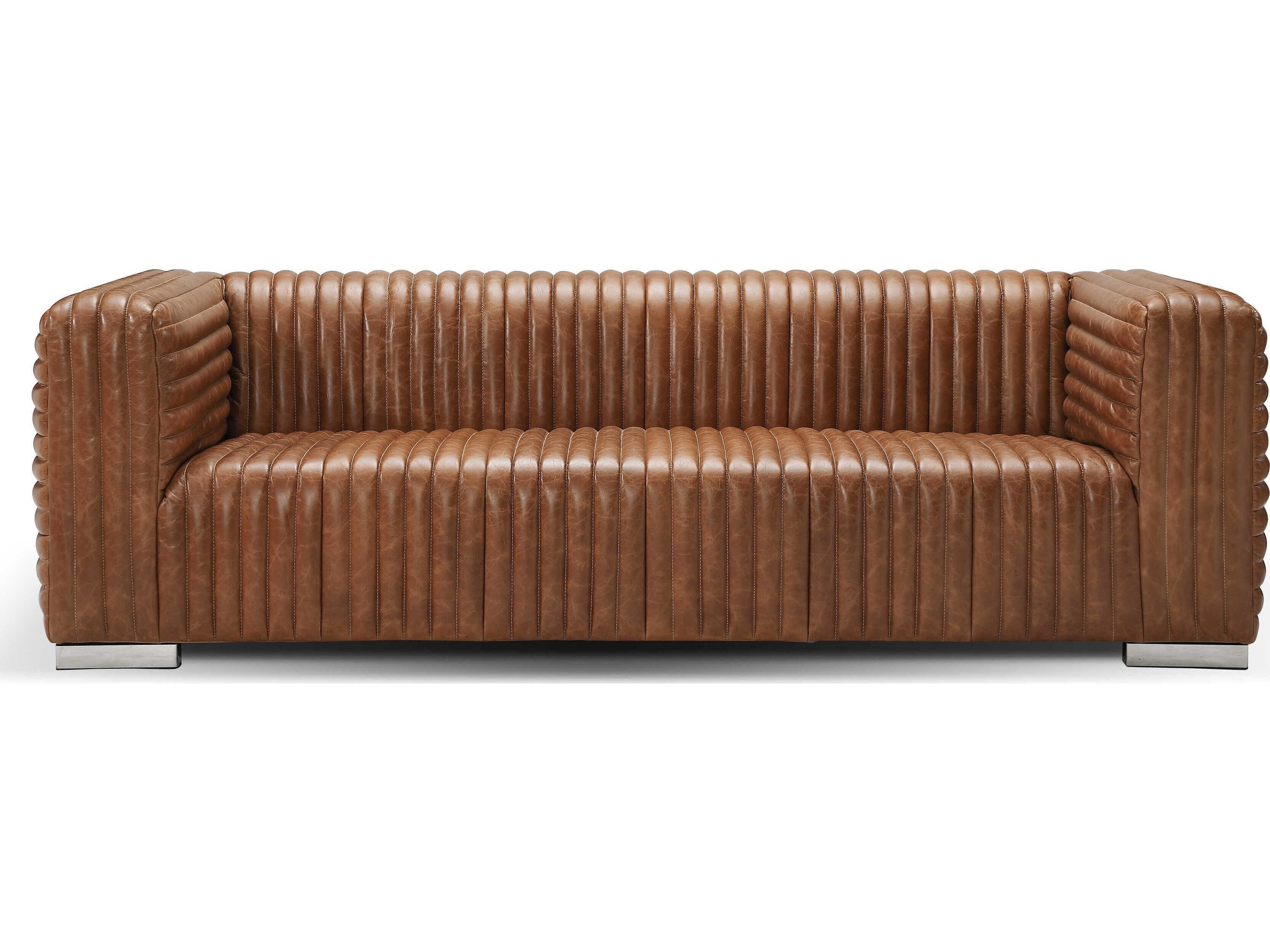 Zentique Canyon Brown Leather Sofa