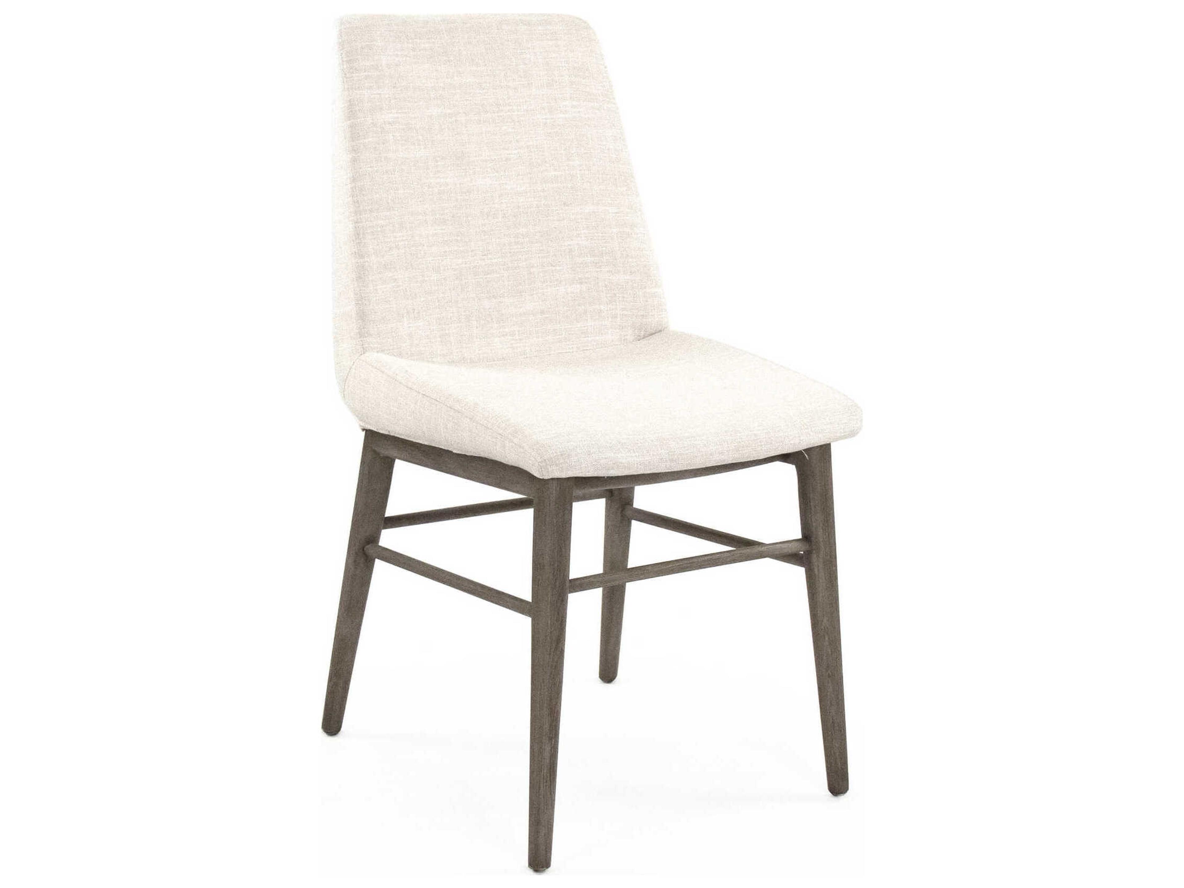 Zentique Nicole Beech Wood White Upholstered Armless Dining Chair