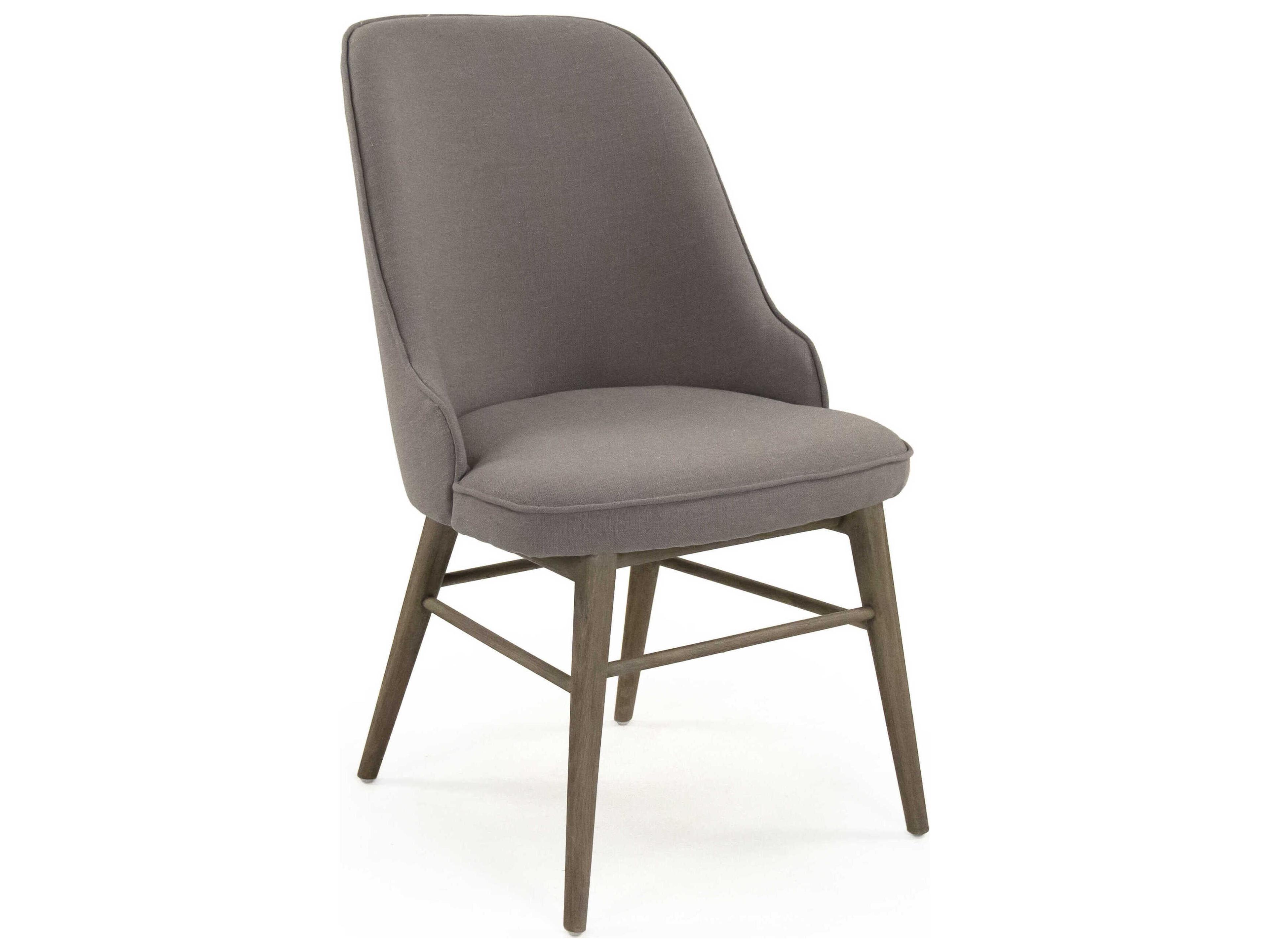 Zentique Derek Beech Wood Gray Upholstered Armless Dining Chair